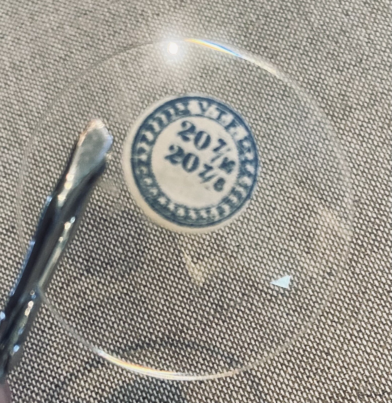 Antique VTF FRANCE Watch Glass Crystal Domed BEVELED 46.2mm DIAMETER 1.5mm THICK