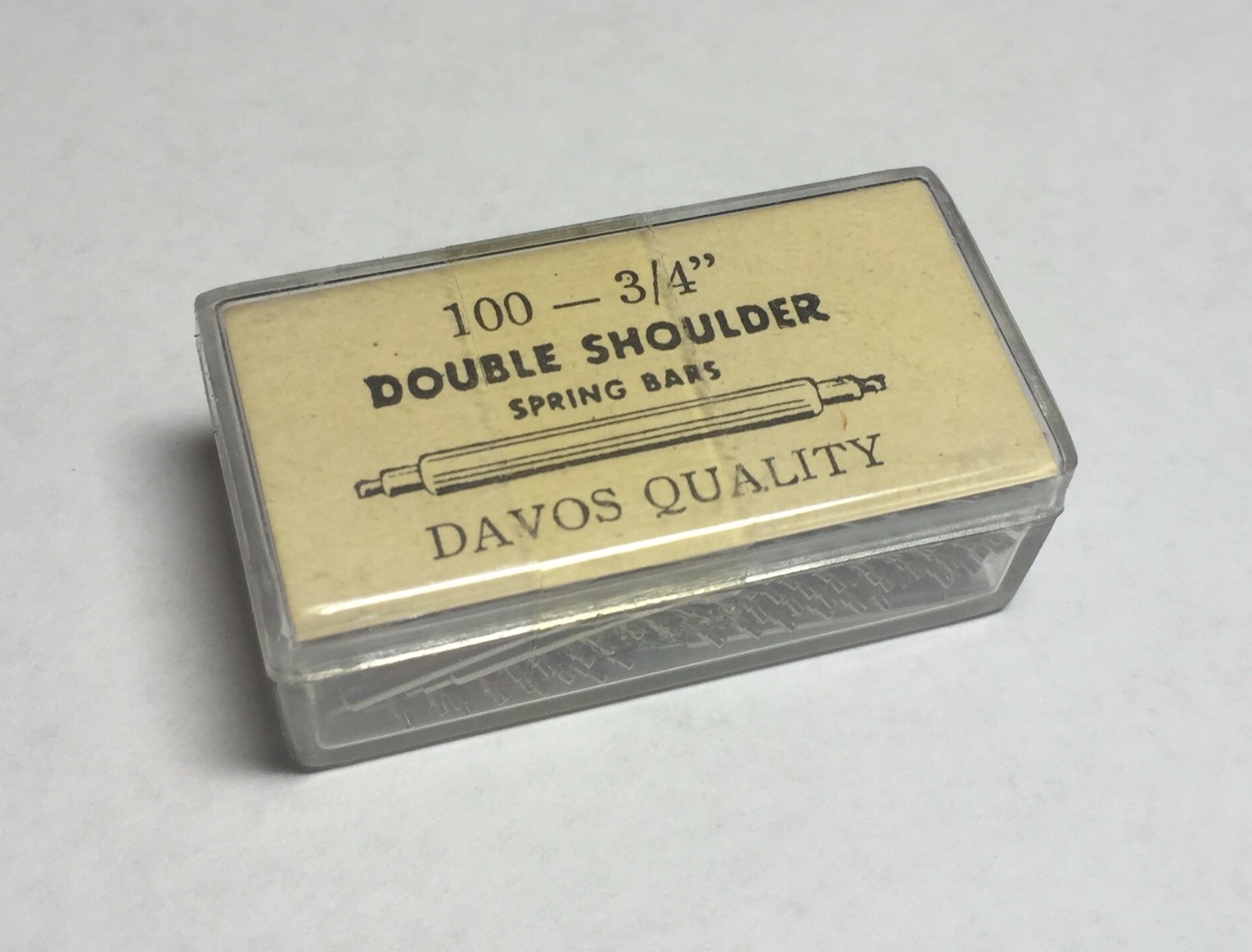 Box of 100 Davos Quality Seamsless Double Shoulder Brass Spring Bars 3/4″ 19mm