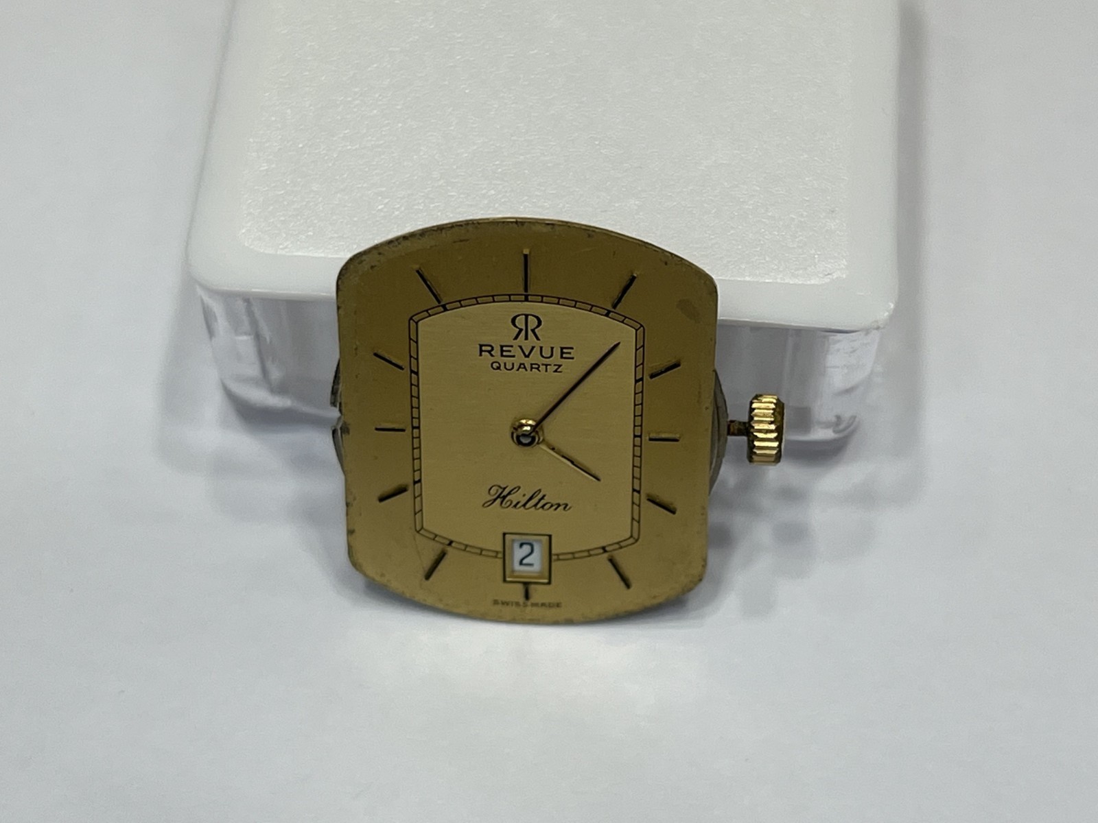 Movement & Dial Revue Hilton Quartz Date Eta 955.411 Jewels 7 Swiss Made