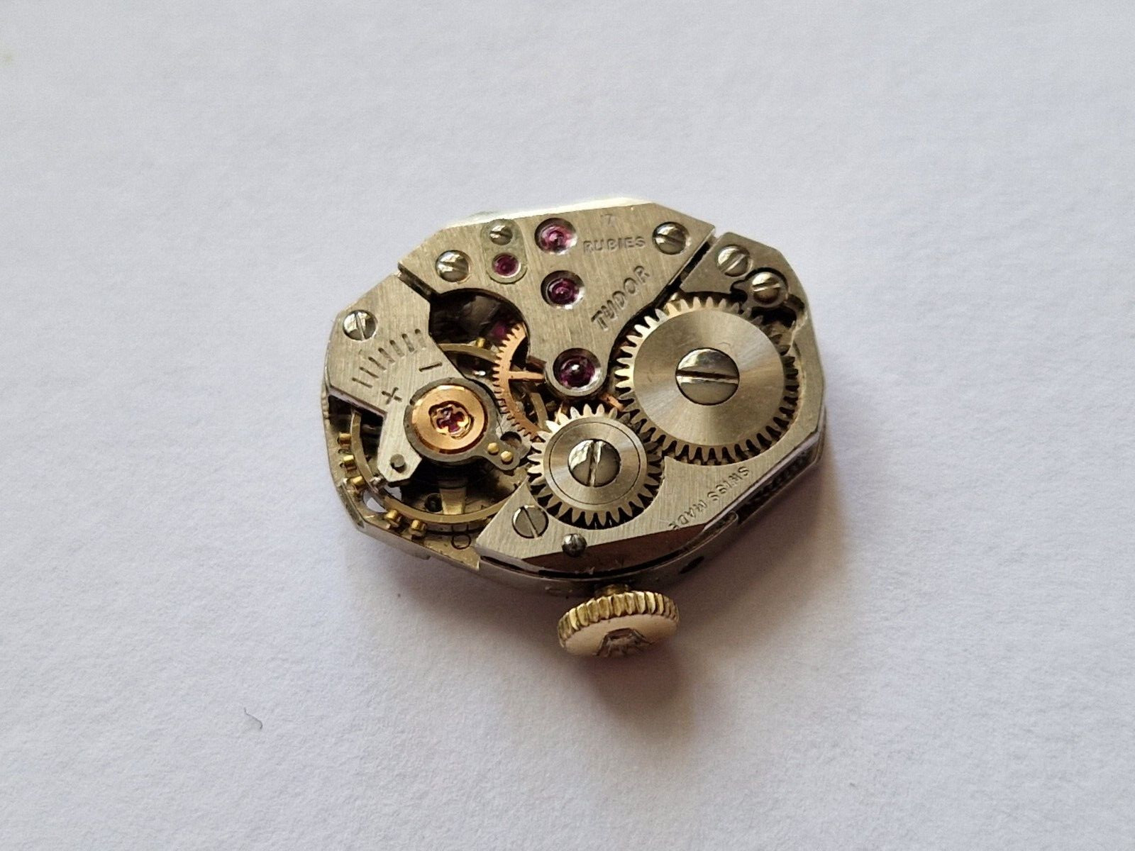 Vintage Ladies TUDOR watch movement complete and genuine Rolex crown