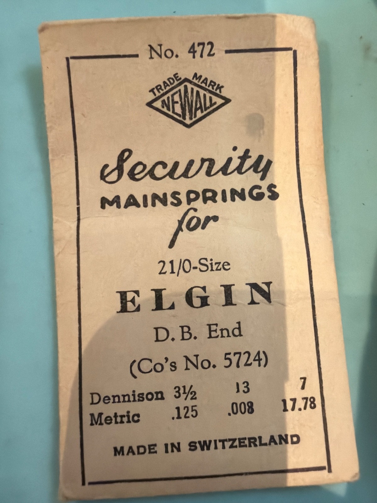 Elgin Mainspring- NOS – Various Calibers