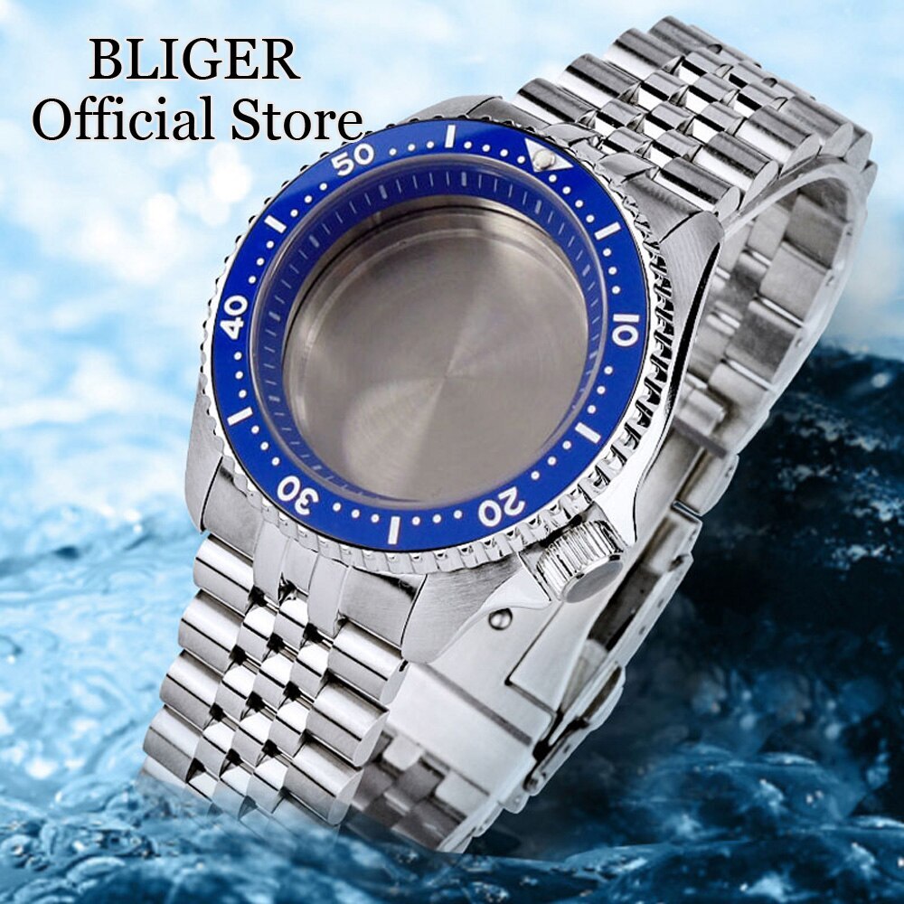 200M Waterproof 41mm Diver NH35 Watch Case Steel Strap Sapphire Glass 120 Clicks