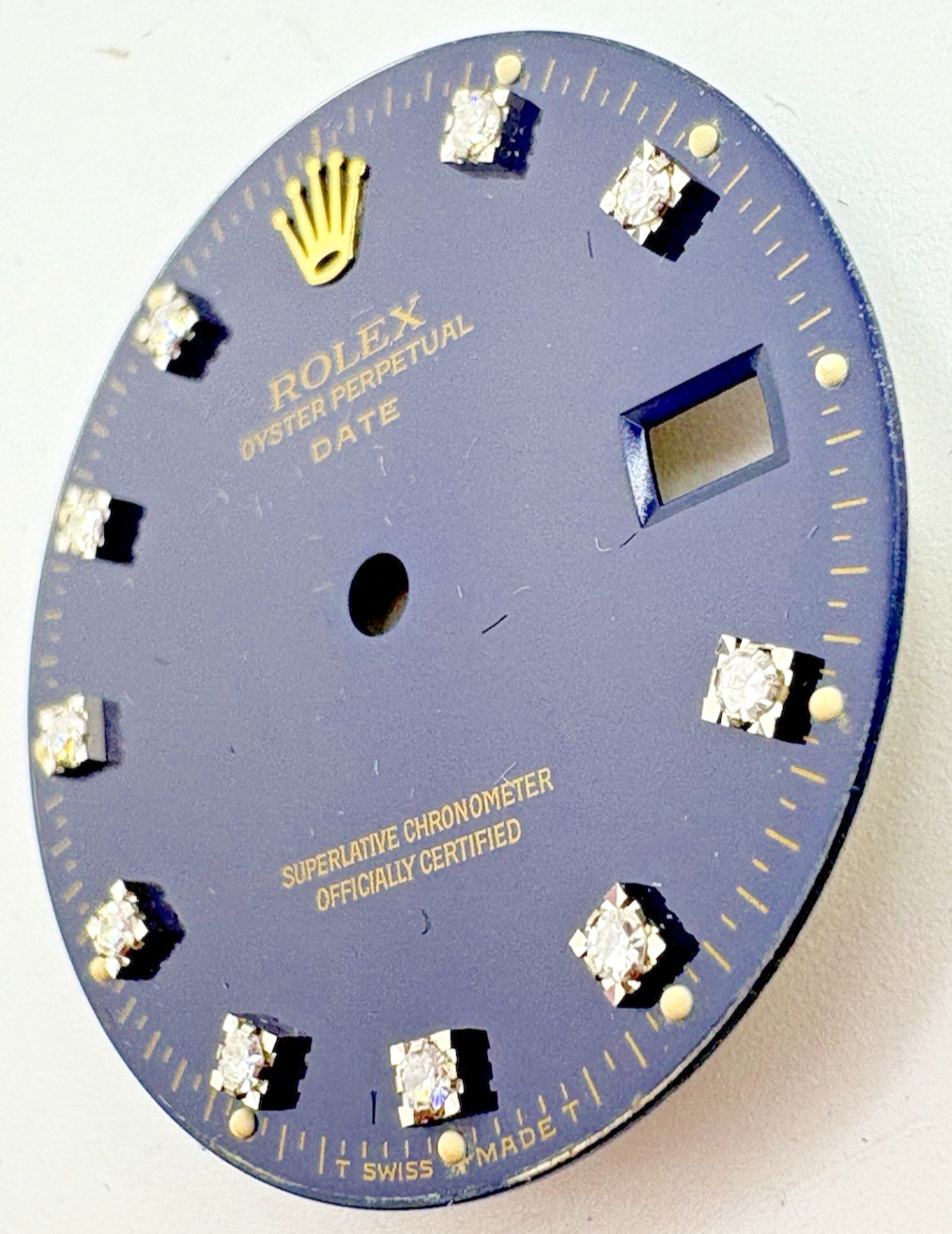 Rolex Oyster Perpetual Date 34MM Blue Diamond Custom Dial – 1505 15233