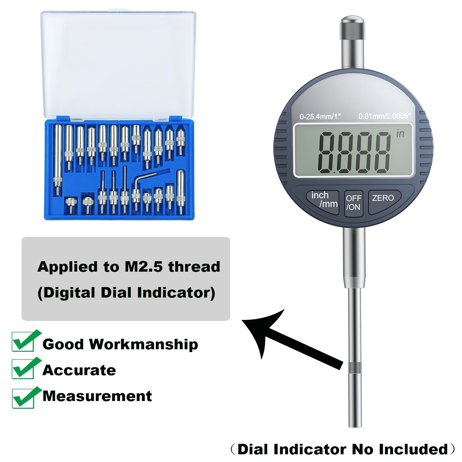 HDLNKAK Dial Indicator Extension Set – Metric metric dial Indicators Tips