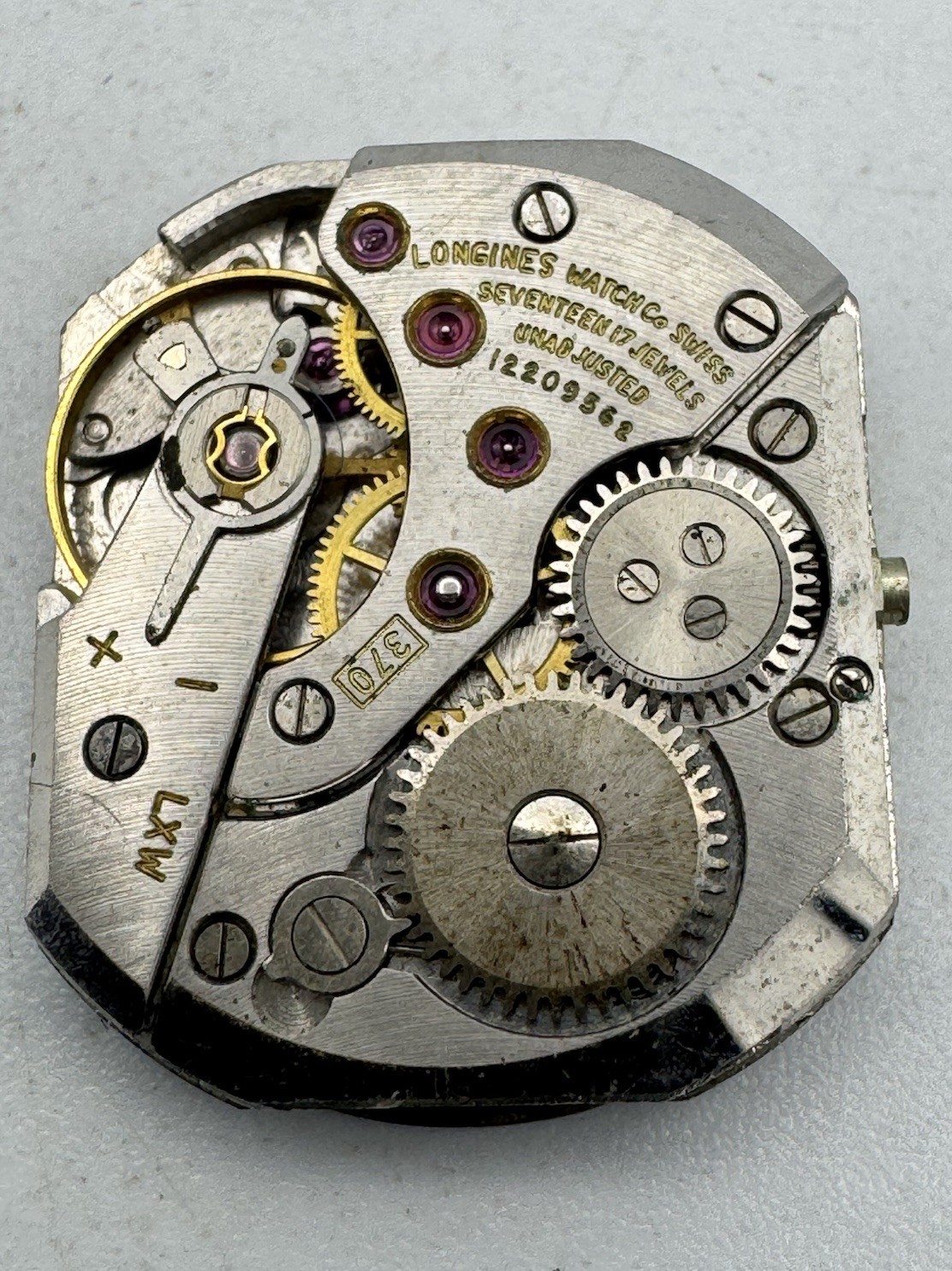 Vintage Longines Cal 370 Wristwatch Movement For Parts Or Repair