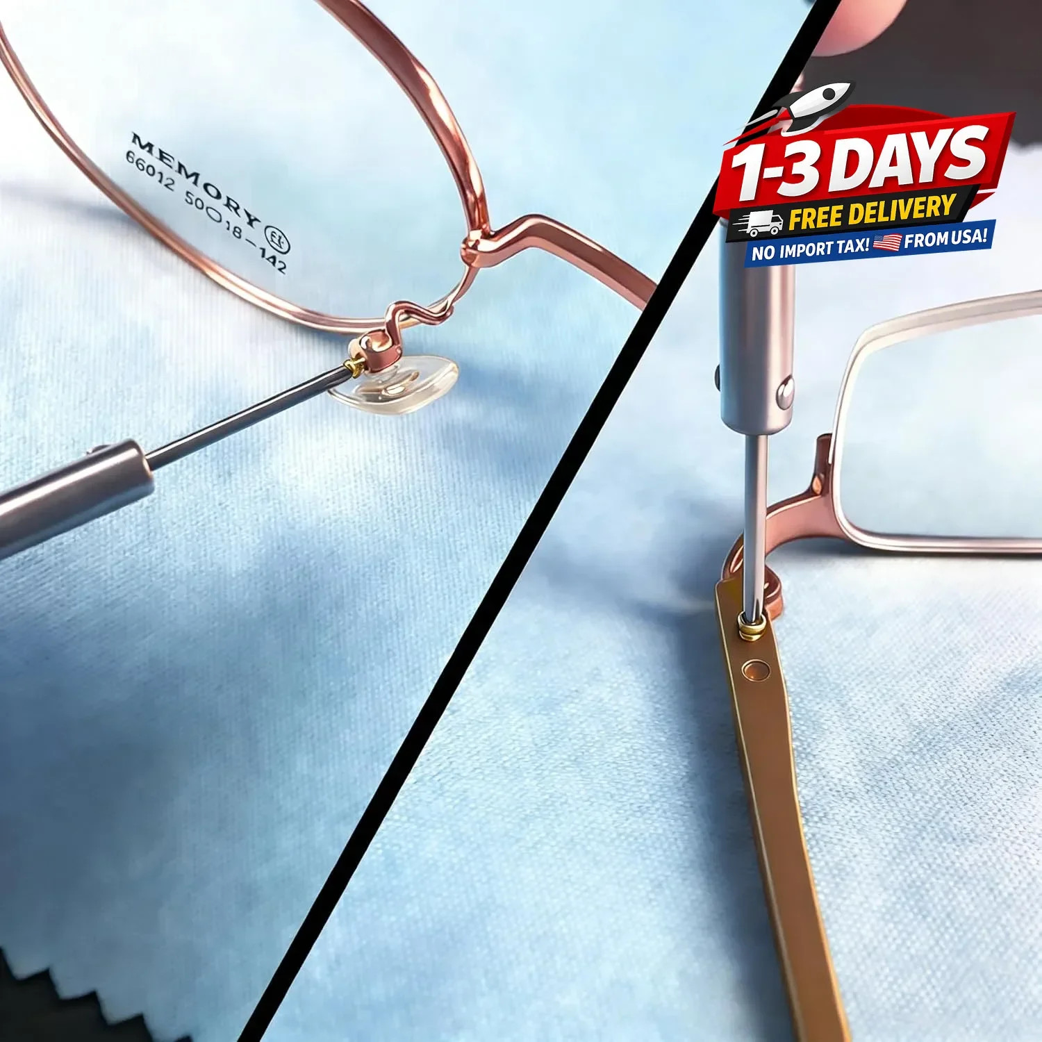 Gold Eyeglass Repair Kit with 18 Sizes Gold-Plated Screws, Style