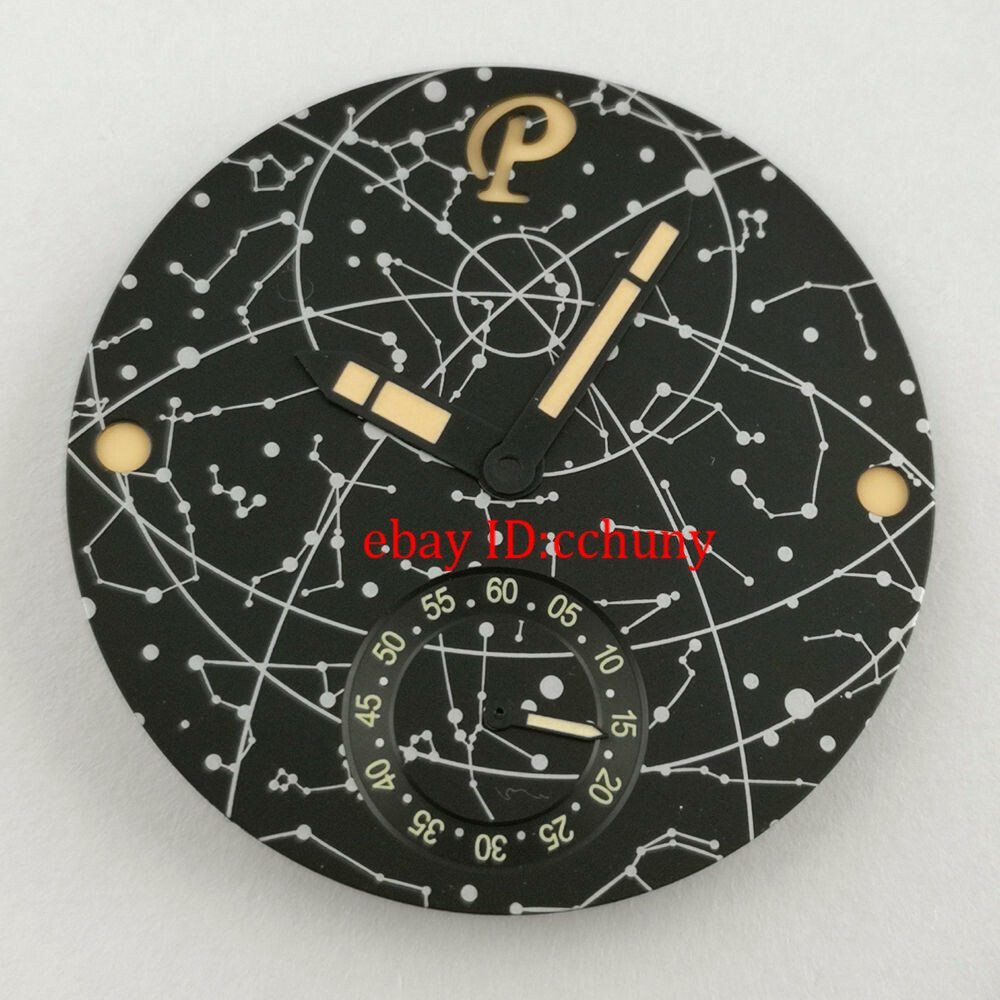 Parnis 36mm Black Sandwich Watch Dial+Hands Fit ETA 6498 seagull st3620 movement