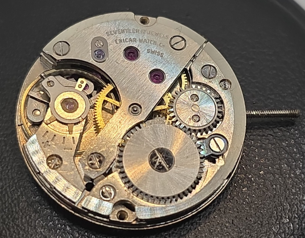 Enicar AR 982 Manual Winding Movement Complete Overhauled Swiss Made 10 1/2”