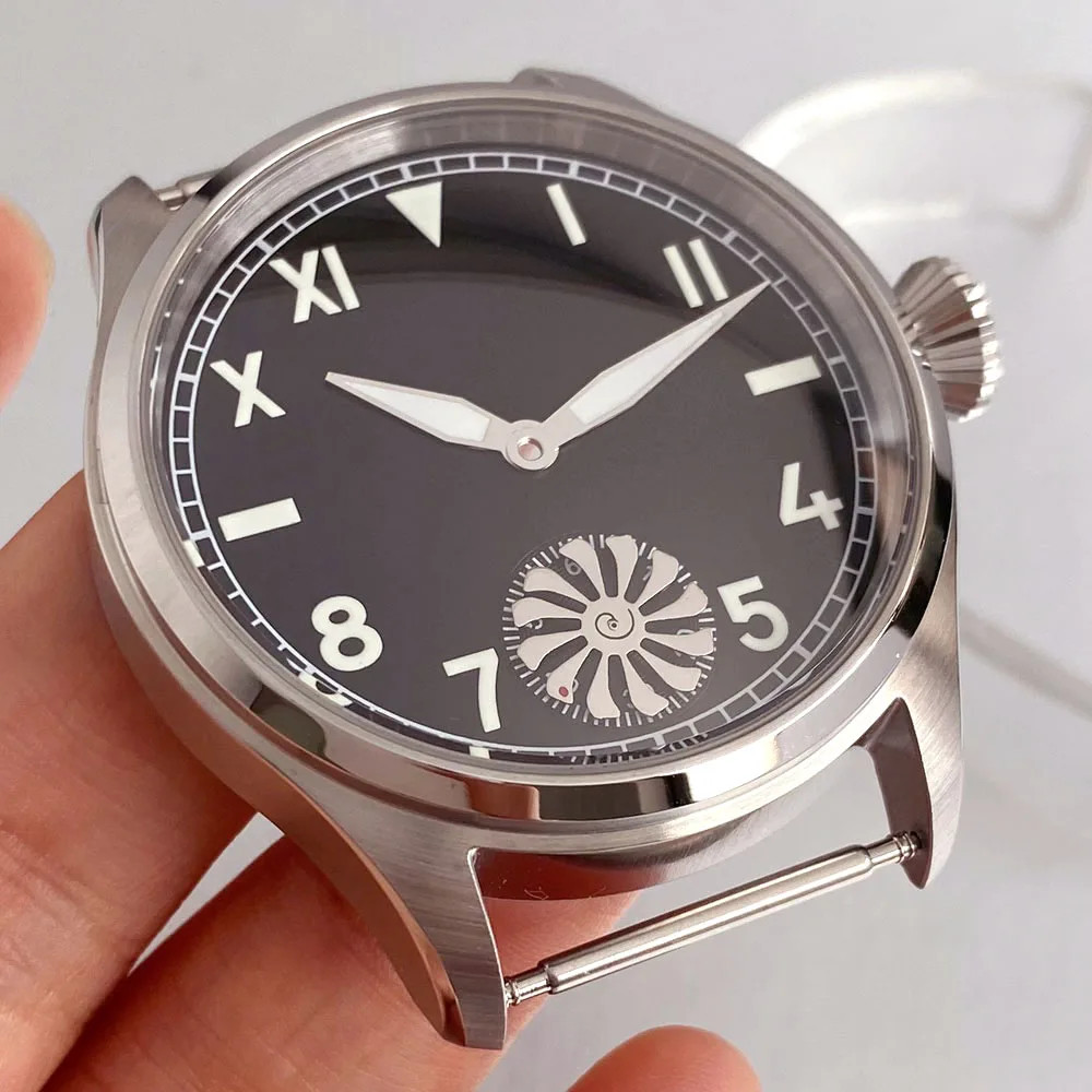 Tandorio 42mm Hand Winding 6498 ST3621 Watch Case Stainless Steel Sapphire Glass