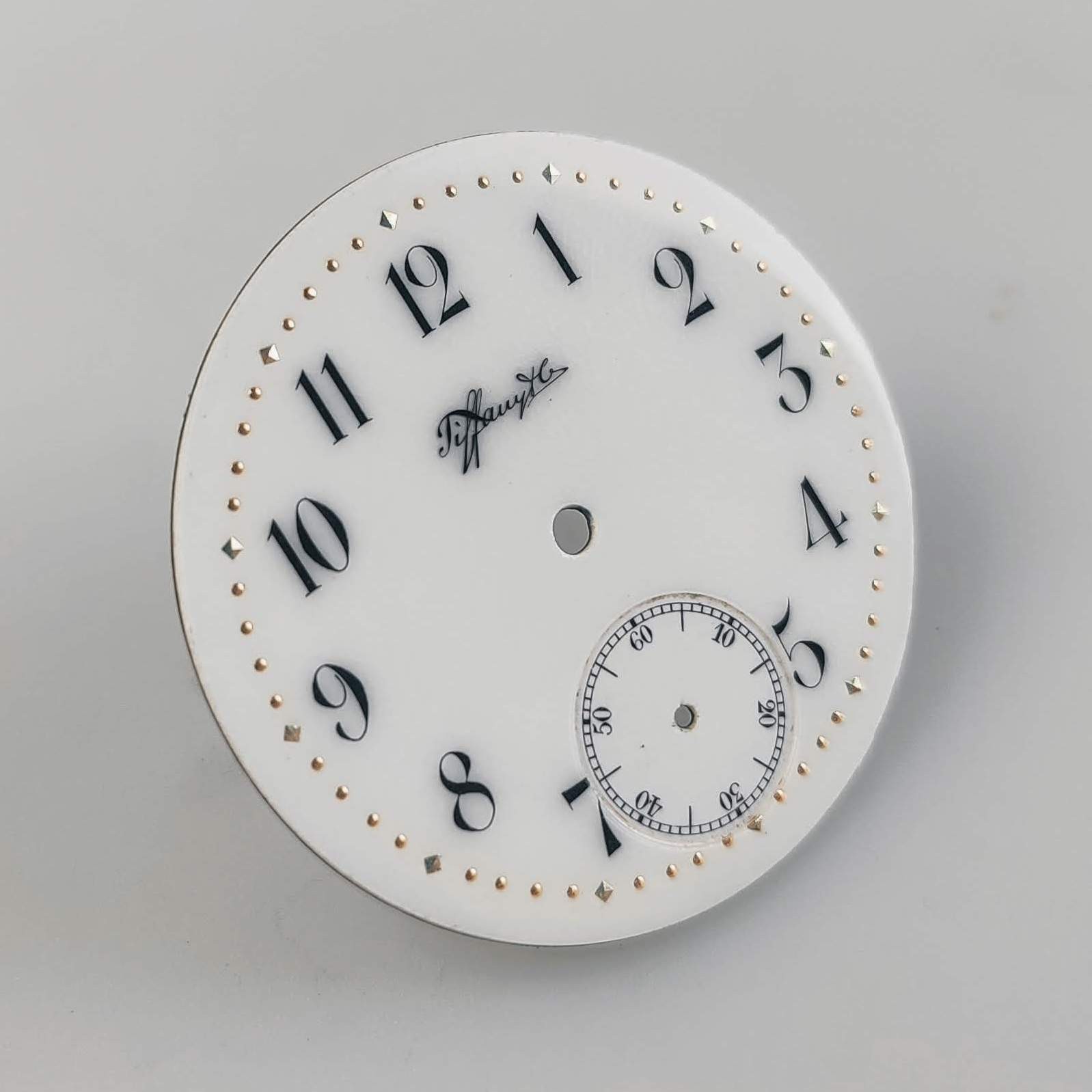 Antique Tiffany Enamel Pocket Watch Dial – 40.5mm
