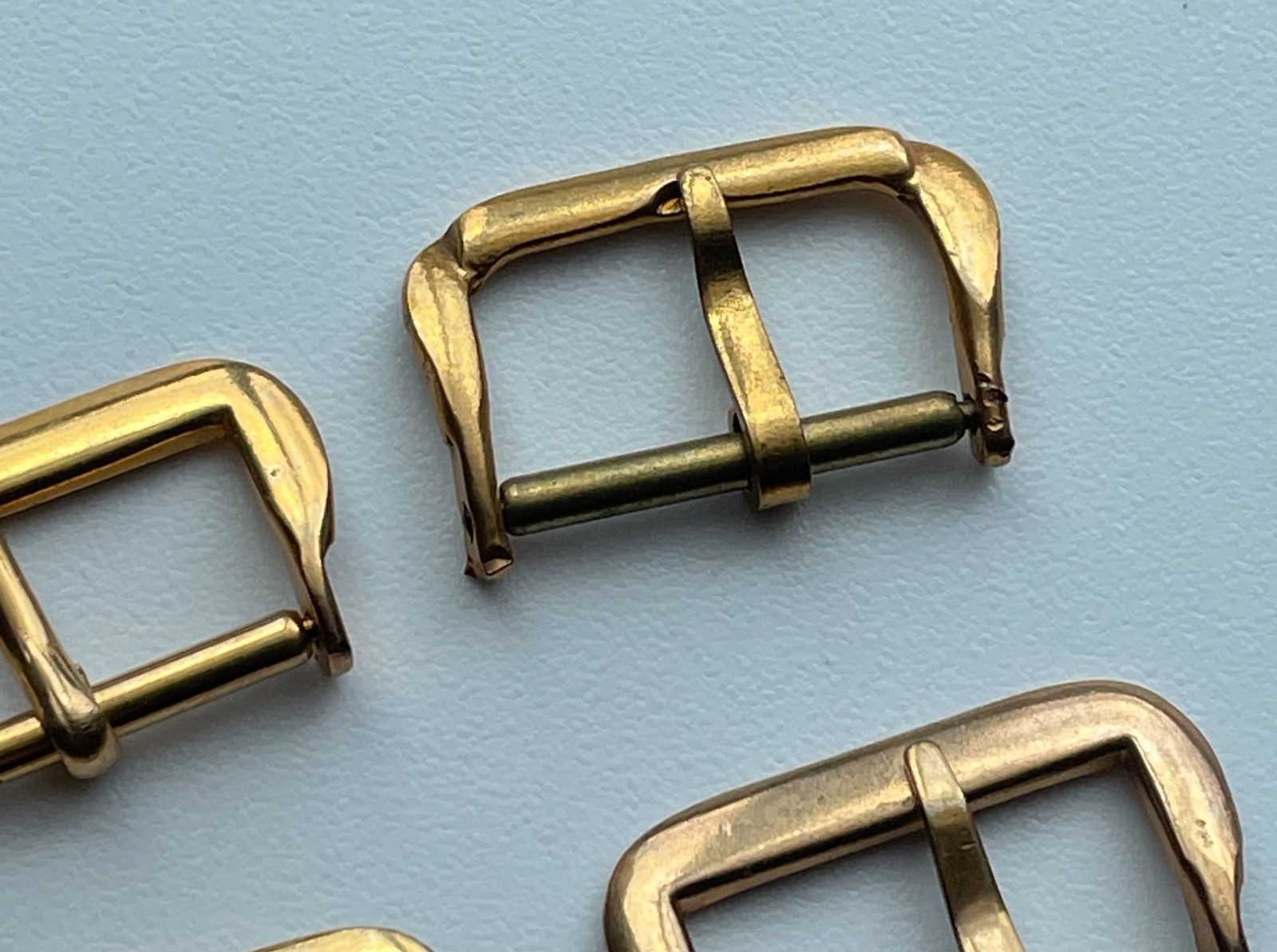 4pc Vintage Gold Plate Watch Buckle Clasp Strap Gold Bar Mixed Design Parts Lot