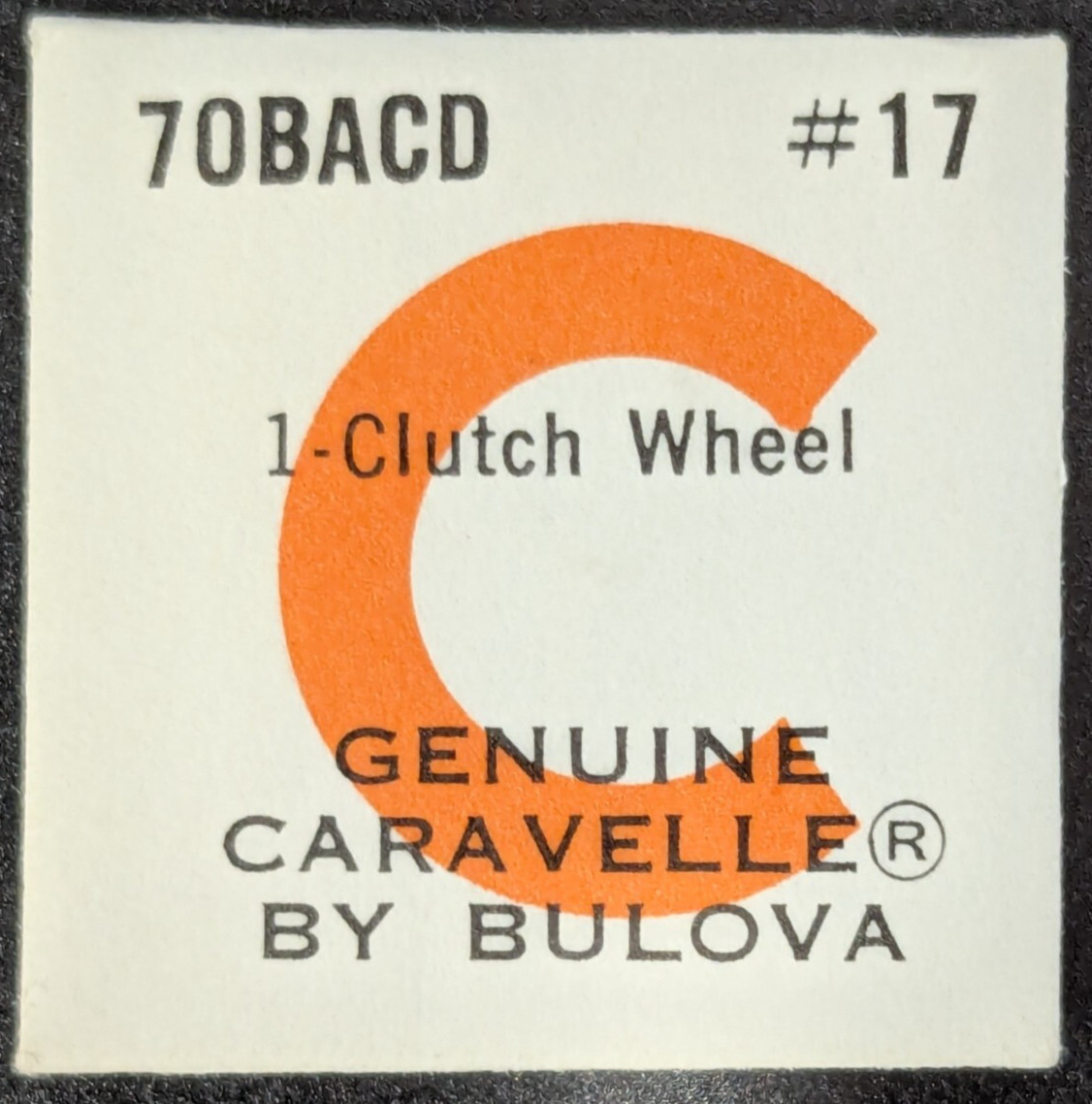 NOS NEW Genuine Bulova Caravelle Cal. 7OBACD Clutch Wheel Vintage Watch Part #17