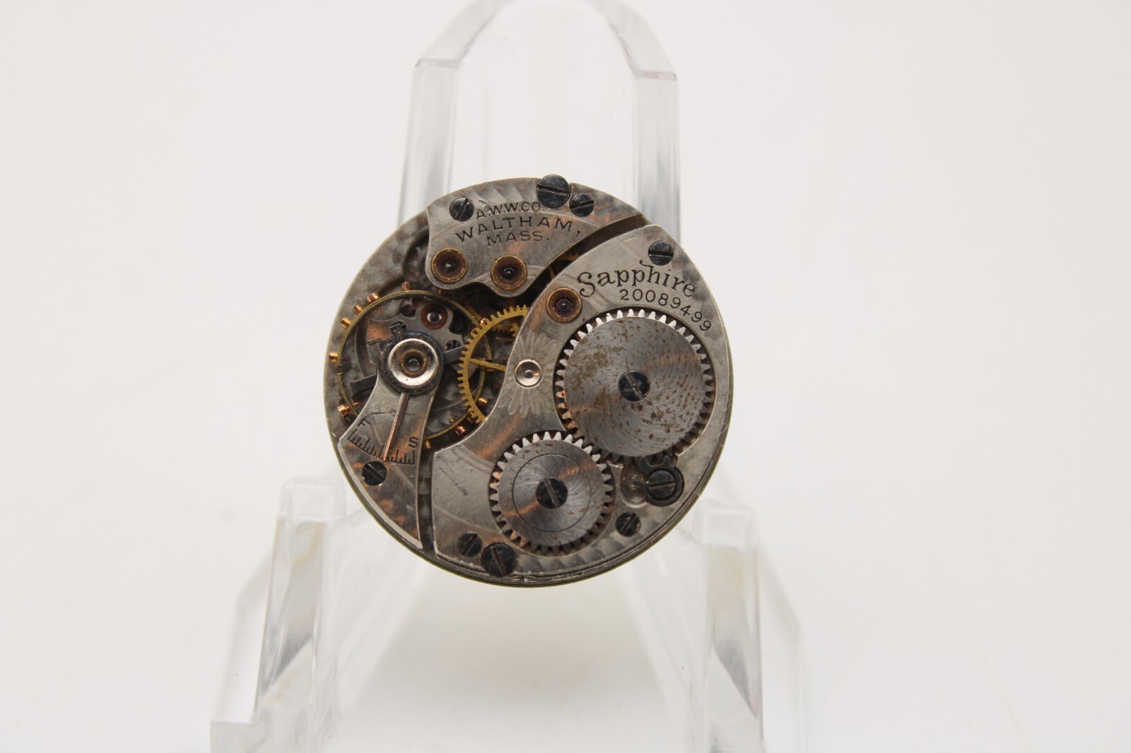 1915 WALTHAM POCKET WATCH MOVEMENT 20089499 GRADE: SAPPHIRE 6/0s 15j (EC)