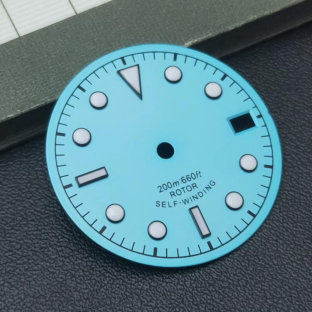 Neiton 28.5Mm Black White Blue Gray Green Watch Dial Green Luminous Dial Fit NH3