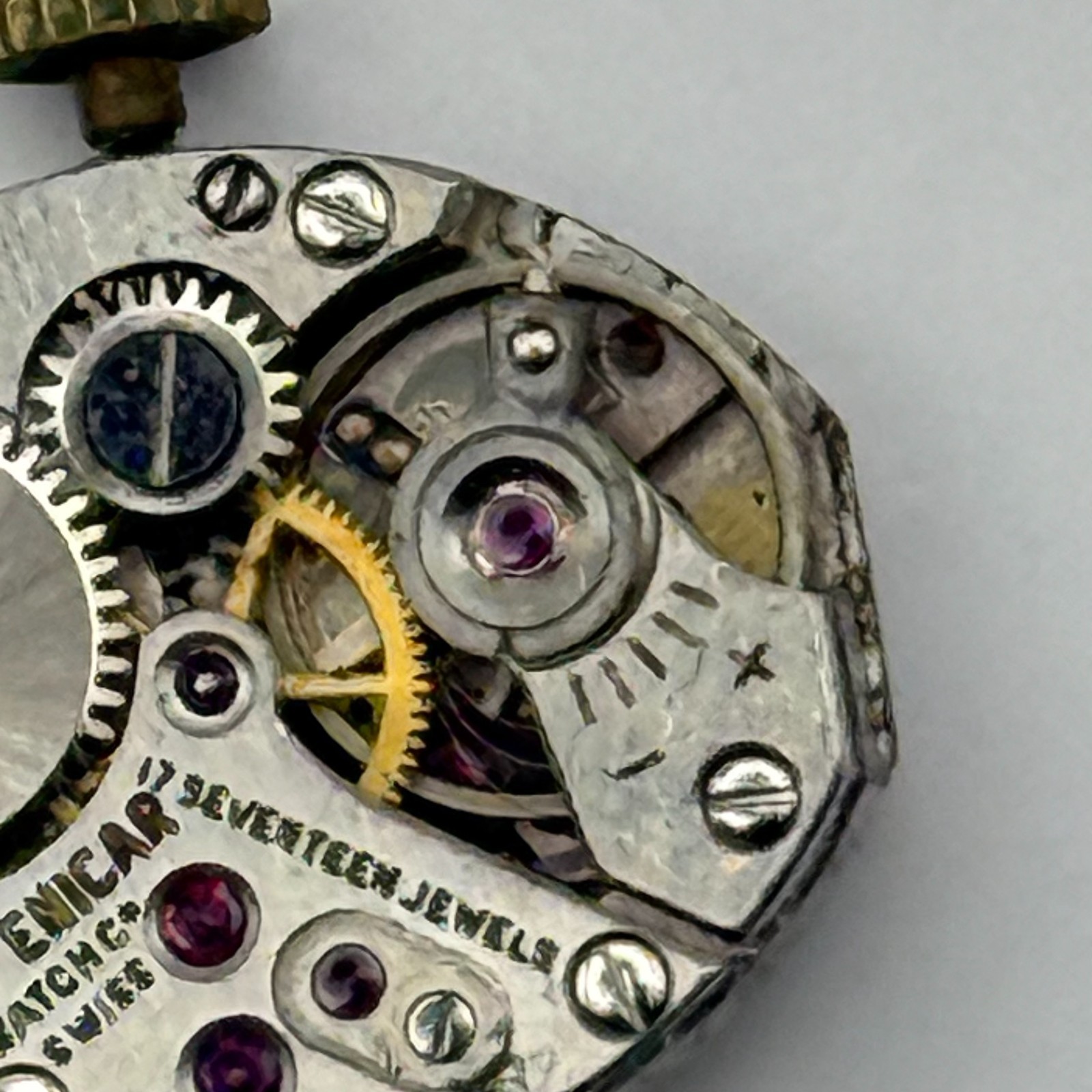 Enicar 672 Watch Movement 17 Jewels Swiss Vintage Manual Wind Parts Repair 13mm