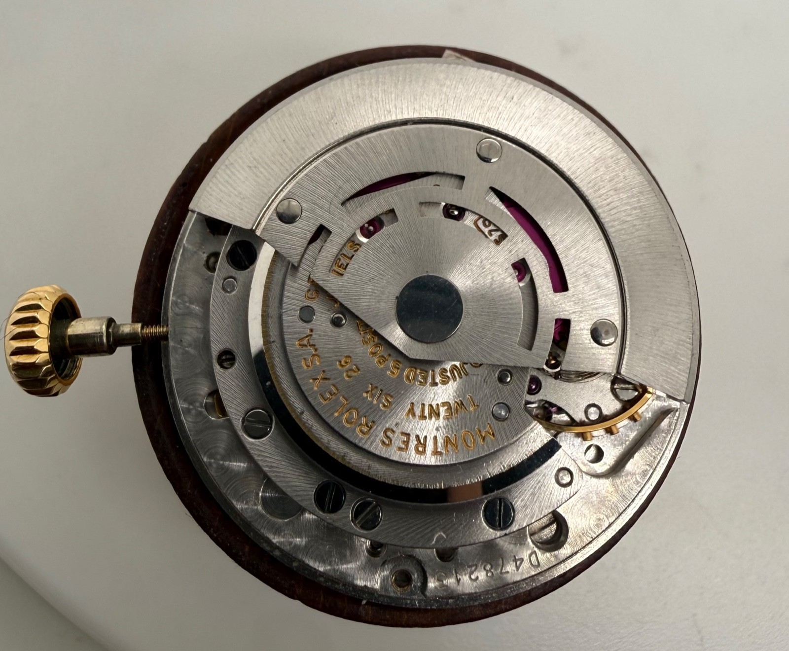 Genuine Rolex Cal. 1555 Day-Date Movement w/ Champagne Dial Hands & Crown