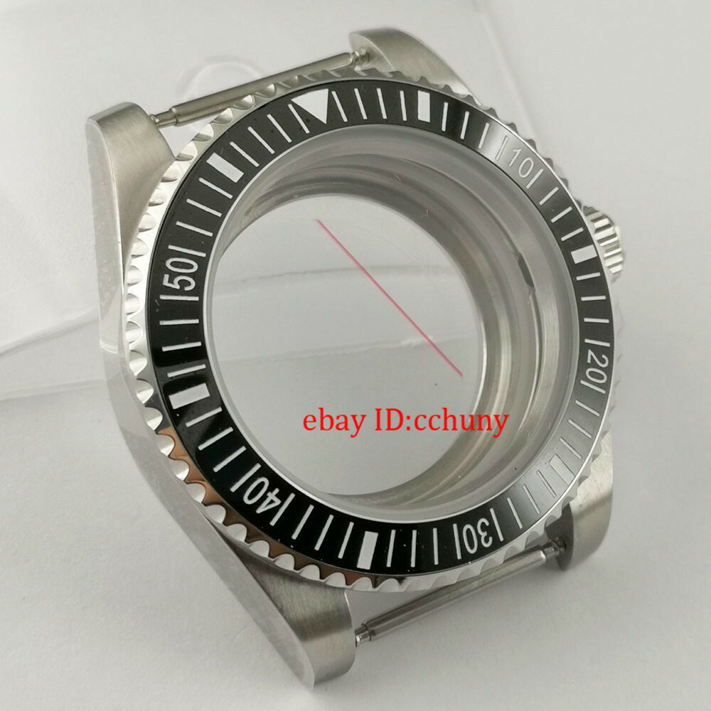 40mm Sapphire glass Watch Case black Ceramic Bezel Fit NH35 NH36 NH35A Movement