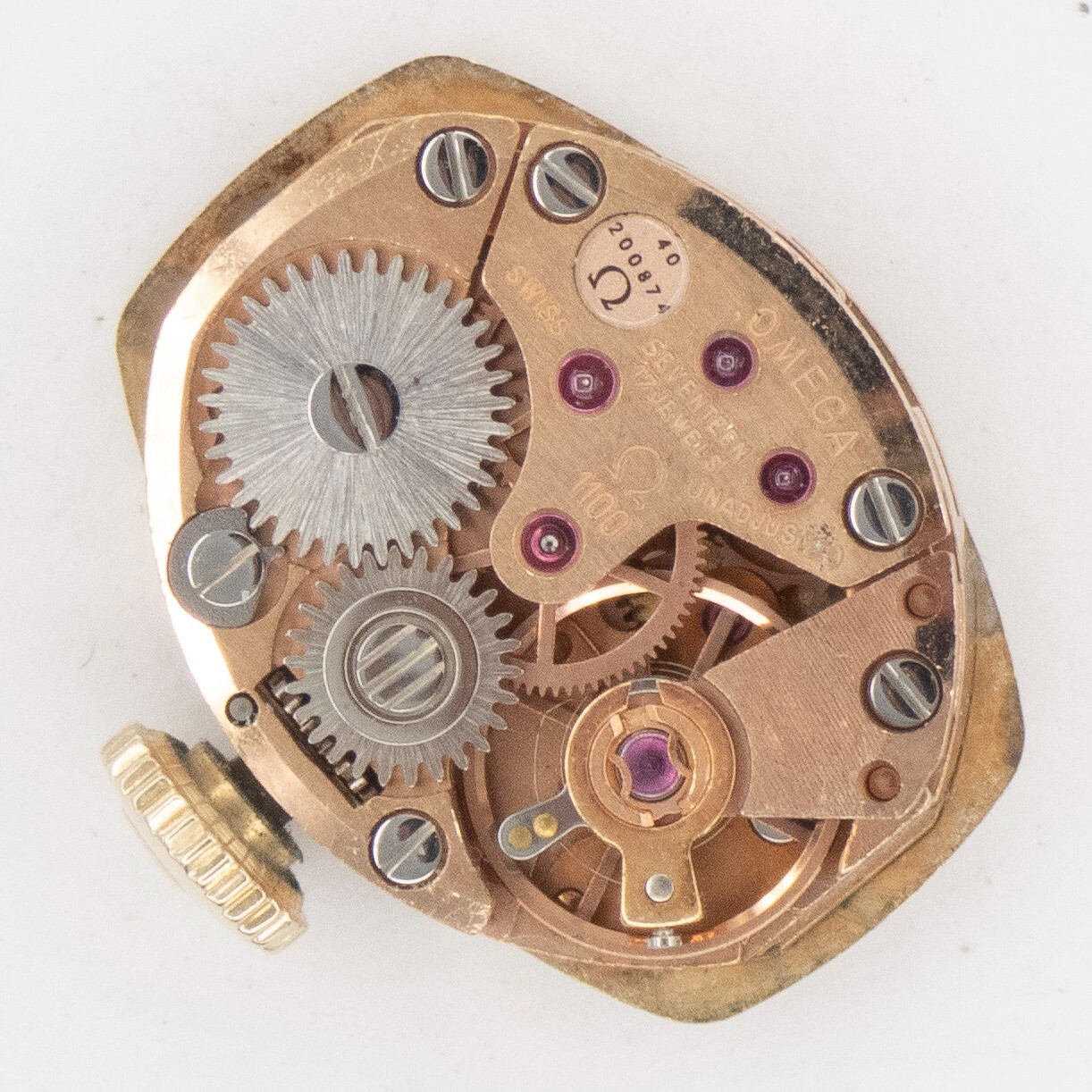 Vintage Omega Caliber 1100 17-Jewel Wristwatch Movement, Runs