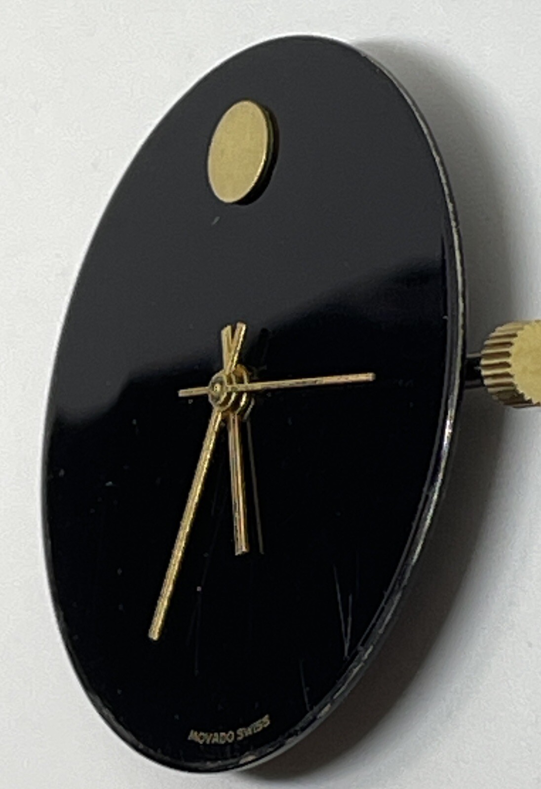 MOVADO QUARTZ WATCH MOVEMENT 7 Jewels Swiss Black Dial Does Not Run