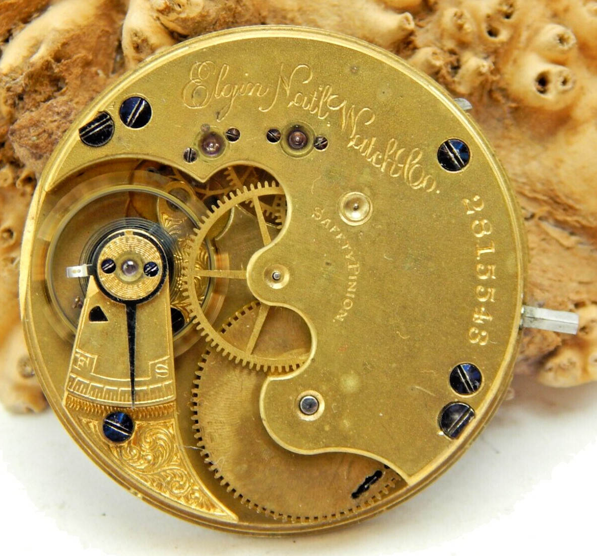 Antique Pocket Watch Movement 1888 Elgin 65 6 size 13 jewel hunting lever Set