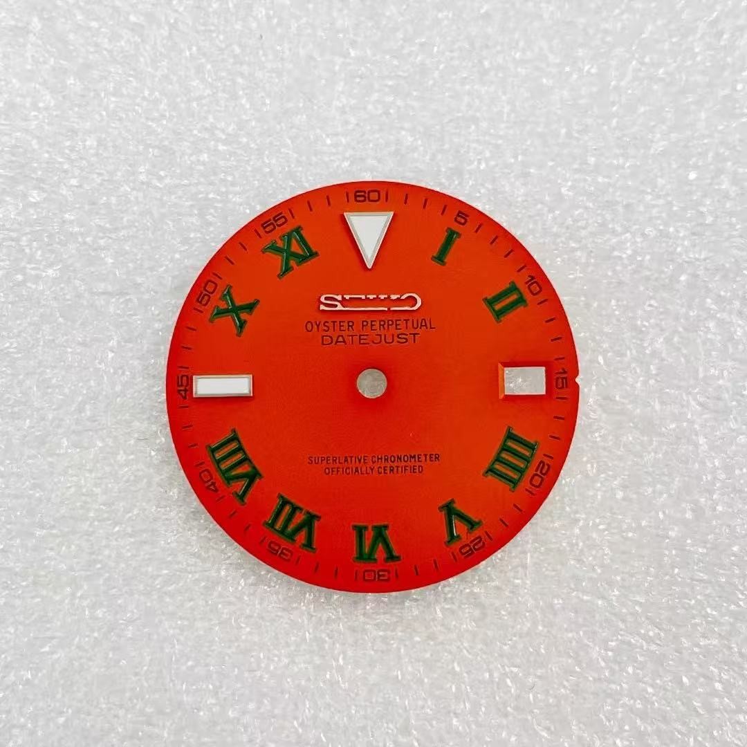 28.5mm Green Ice Blue Luminous Watch Dial For NH35/NH36 Movement