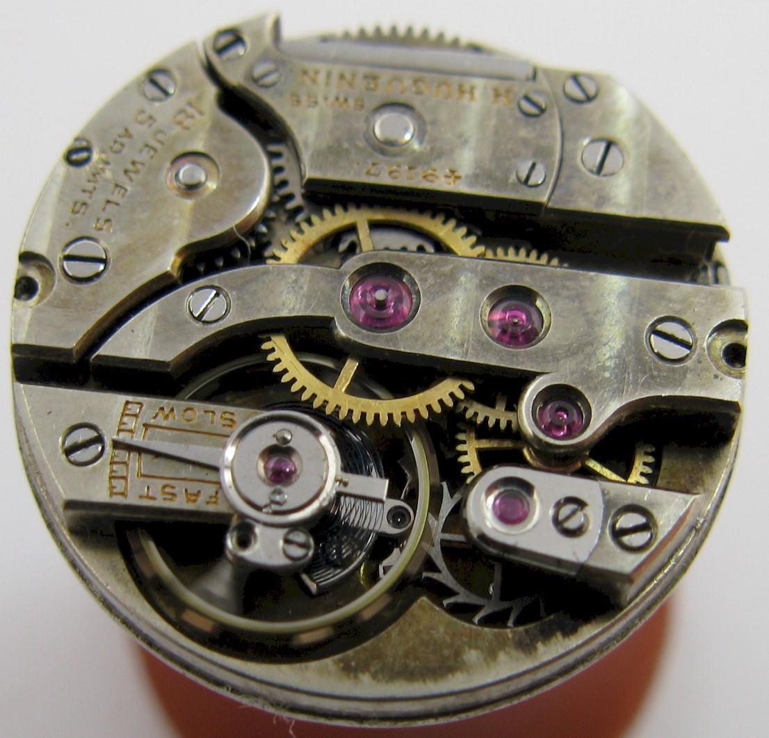 H. Huguenin 18 j. 5 adj. watch movement incomplete for parts …