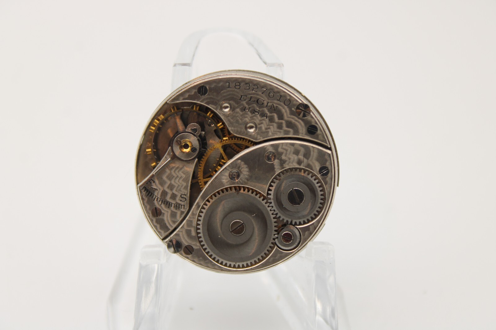 1915 ELGIN POCKET WATCH MOVEMENT 18327610 GRADE 320 0s 7j (BL)