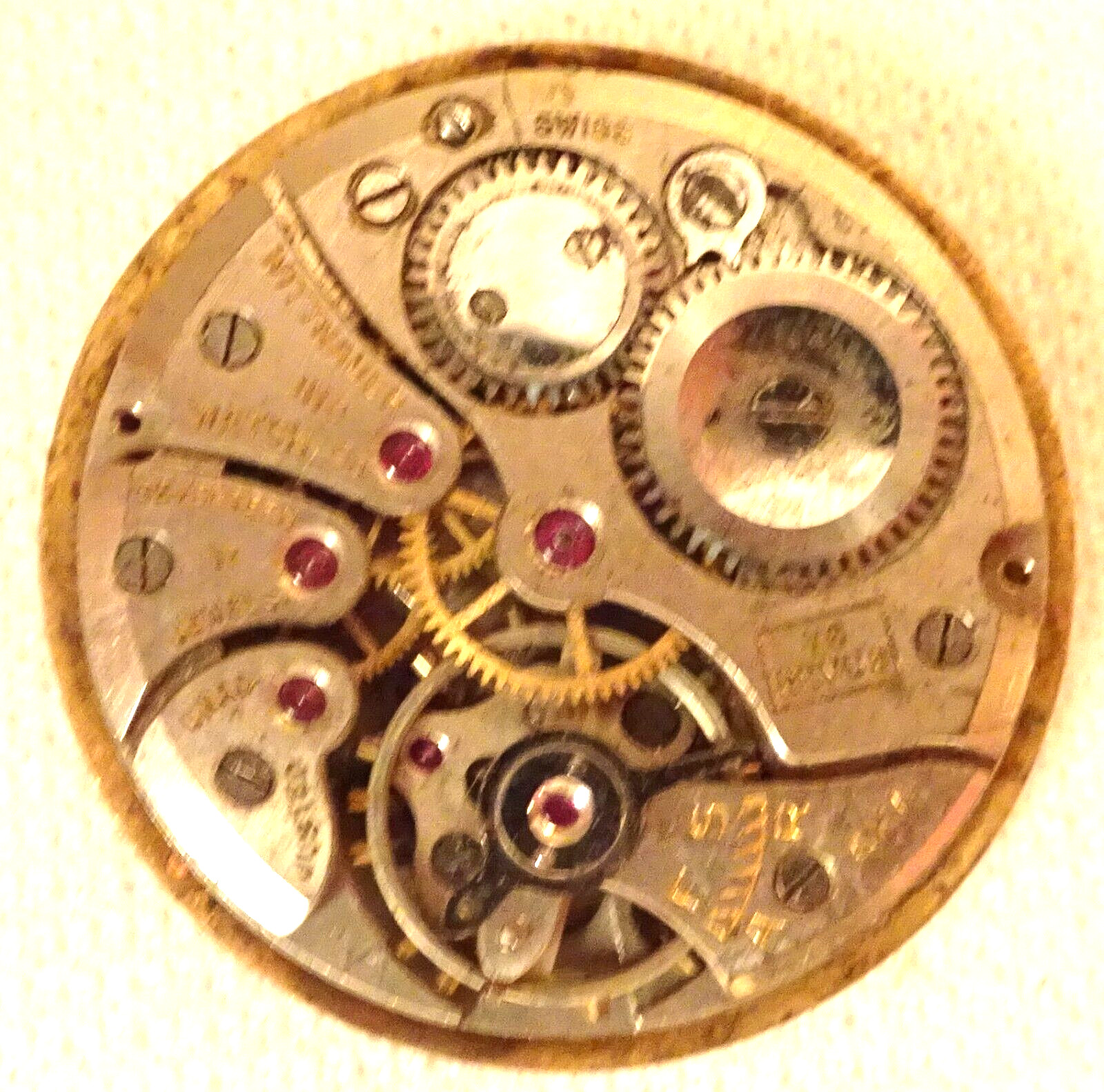 Wittnauer Wristwatch Movement 17J Men’s Vintage Parts 76 Revue