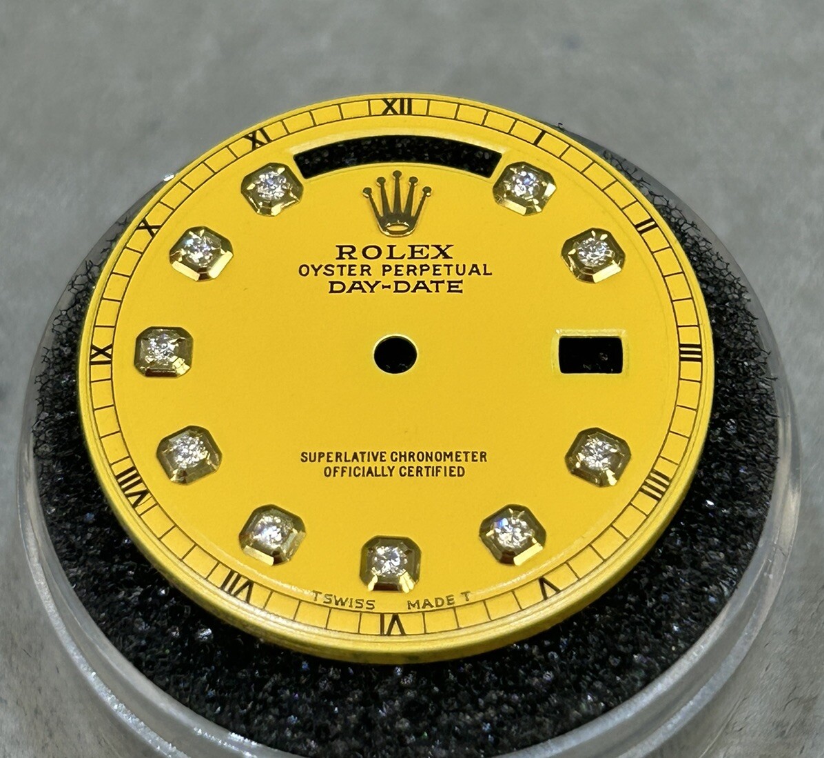 Rolex NonQuick President DayDate Custom Yellow Diamond Dial Model 1803
