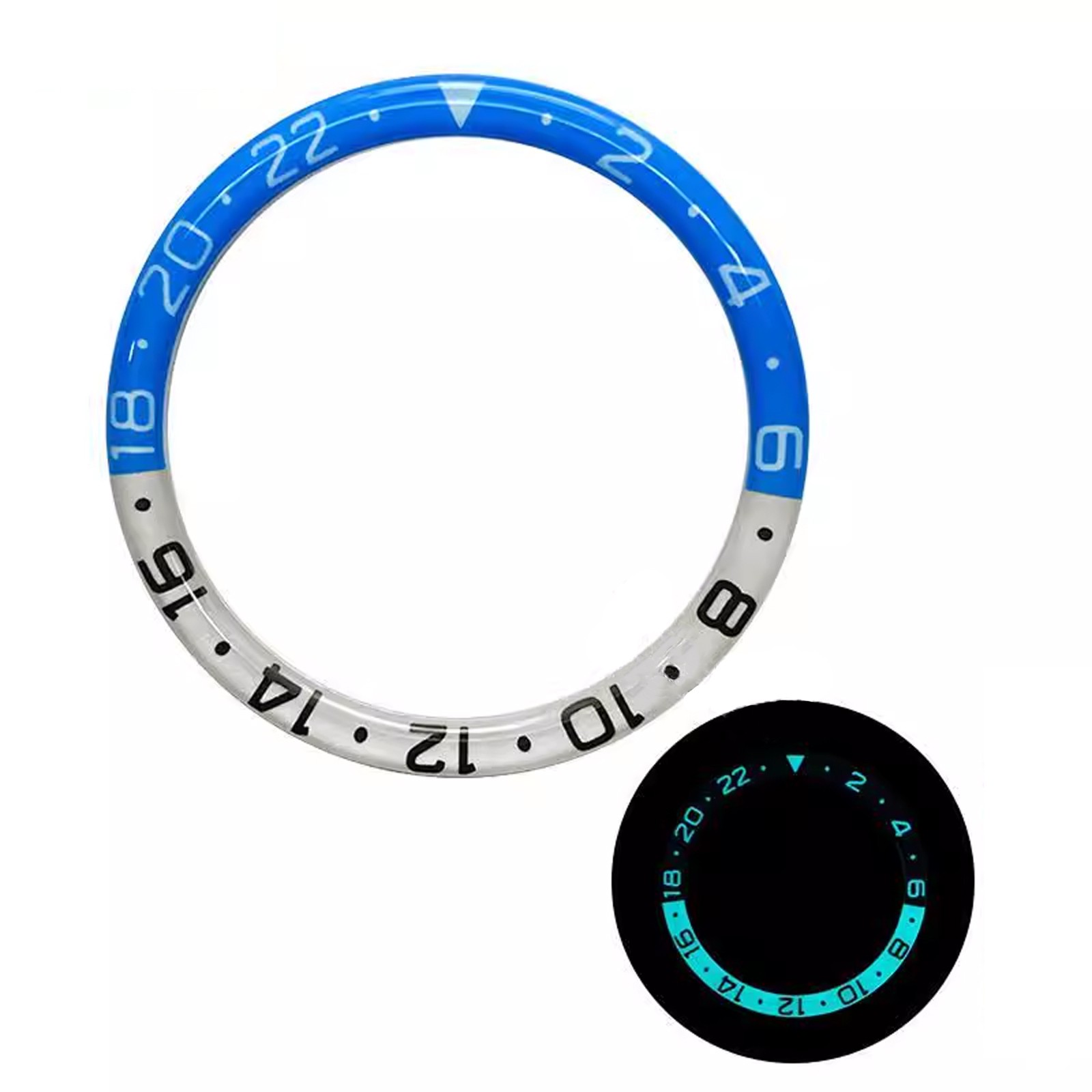 For SUB SKX007 SKX011 Blue Luminous Watch Bezel Insert Ring Outer Diameter 38MM