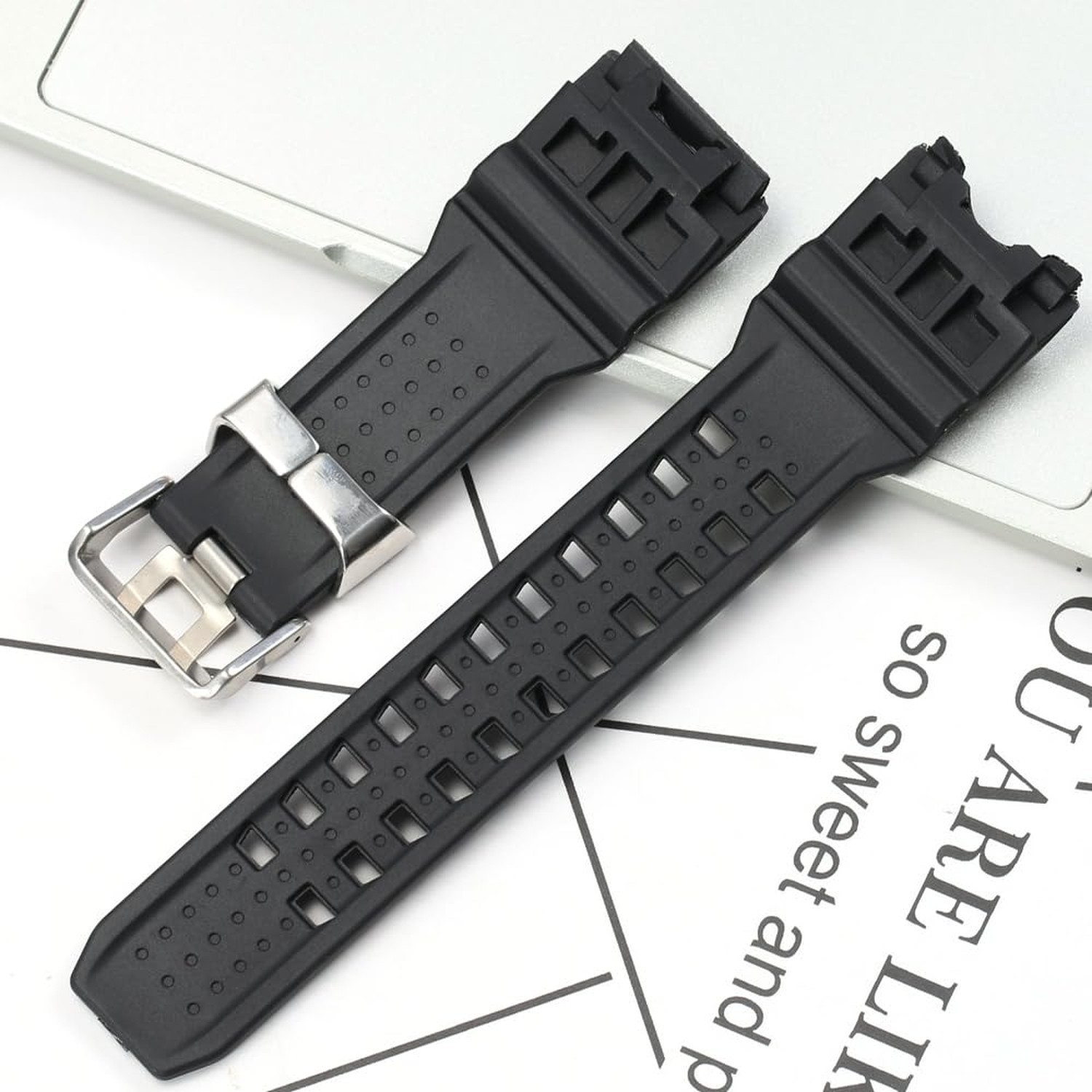 Quality Rubber strap Replacement for gshock GWG-1000GB GWG-1000 Men’s Black W…