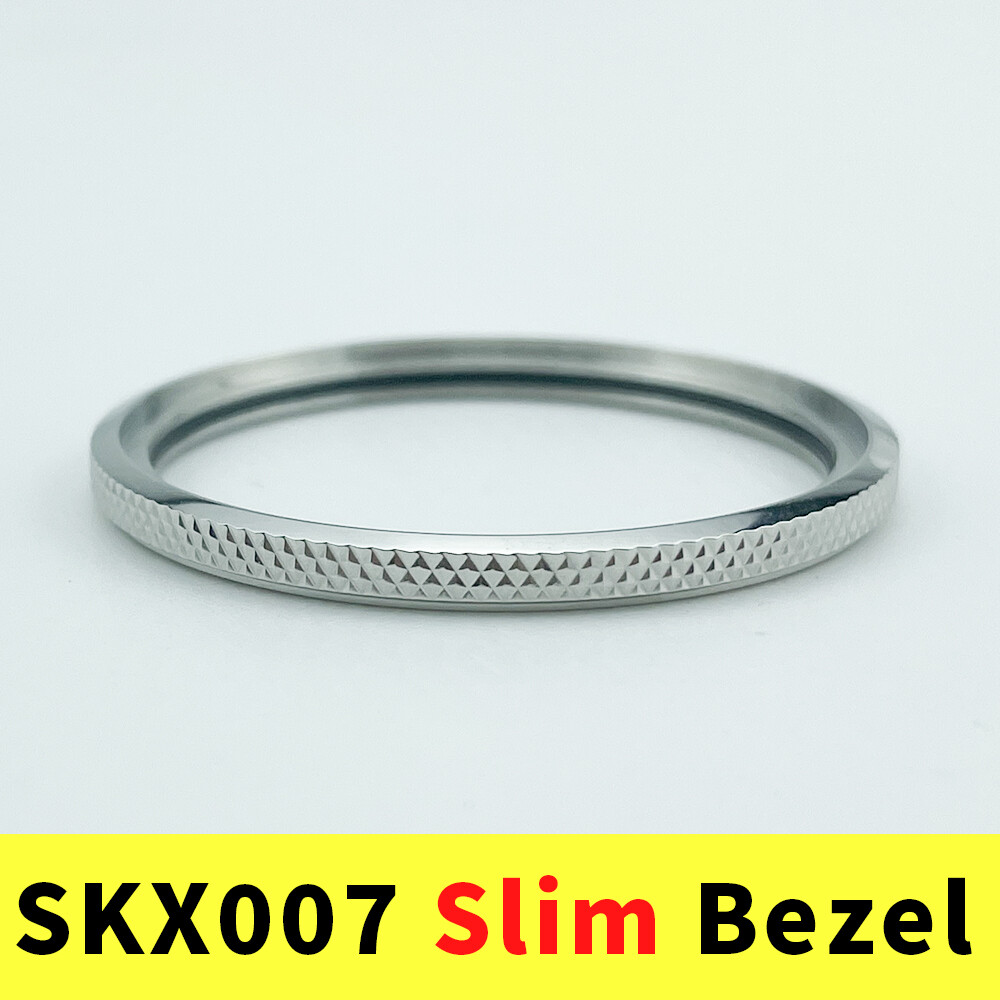 SKX007 SKX009 SRPD Slim Bezel 316L Knurled Bezels Silver Polished Finish