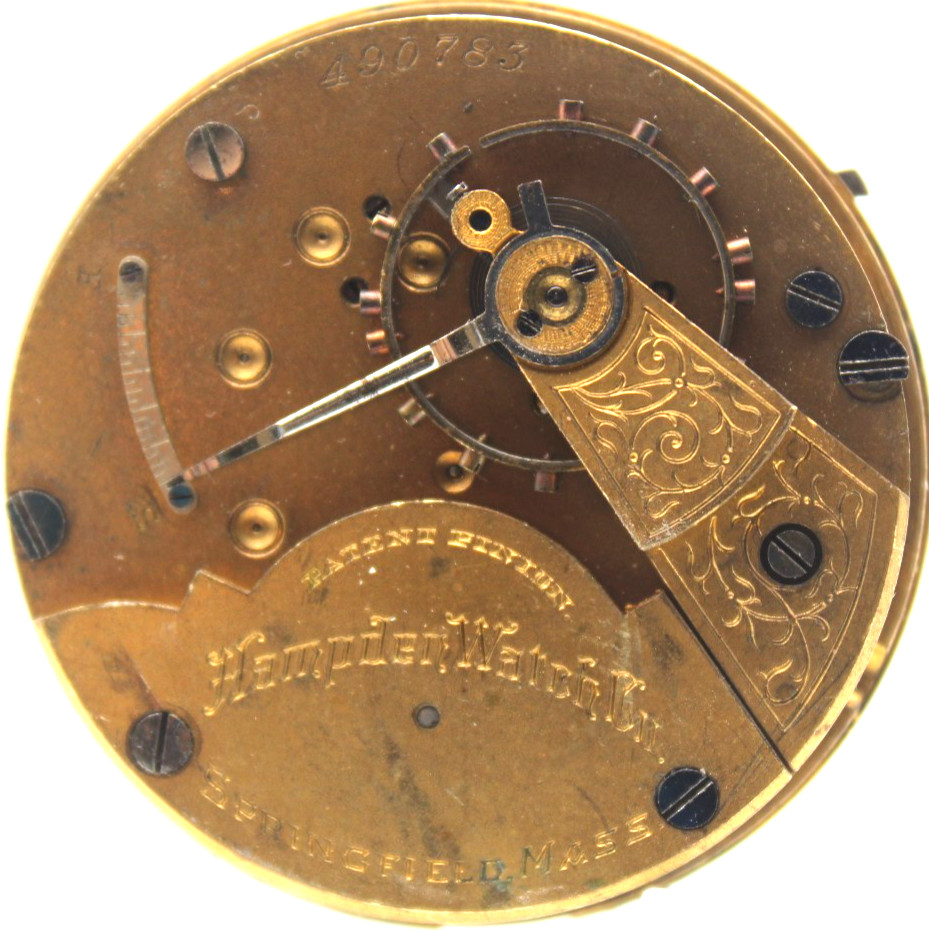 1887 HAMPDEN POCKET WATCH MOVEMENT 490783 GRADE: SPRINGFIELD 18s 7j (ED)