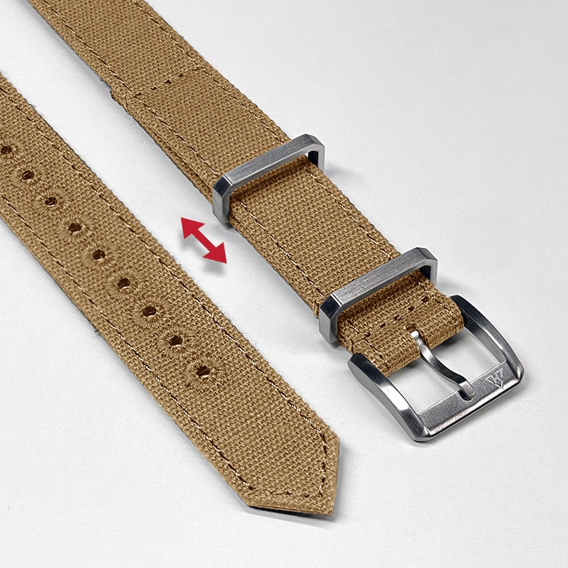 16mm Vintage Military Khaki Sand Canvas Watch Strap WWII A-11 A11 Hack