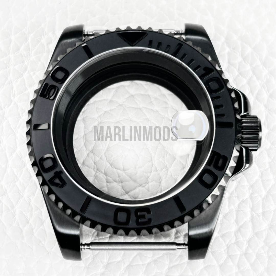 Black 40mm Watch SKX Sub Case Mod For NH35 NH36 Movement Sapphire Crystal SKX007