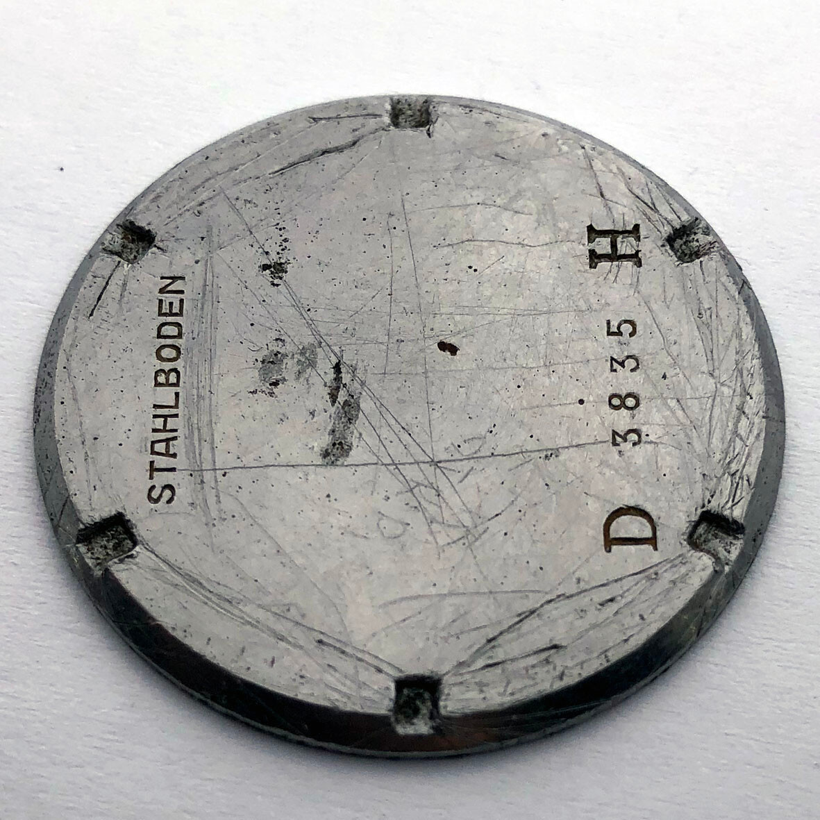 Rare For Part Steel BACK COVER CASE Military Wristwatch German Army DH WW2