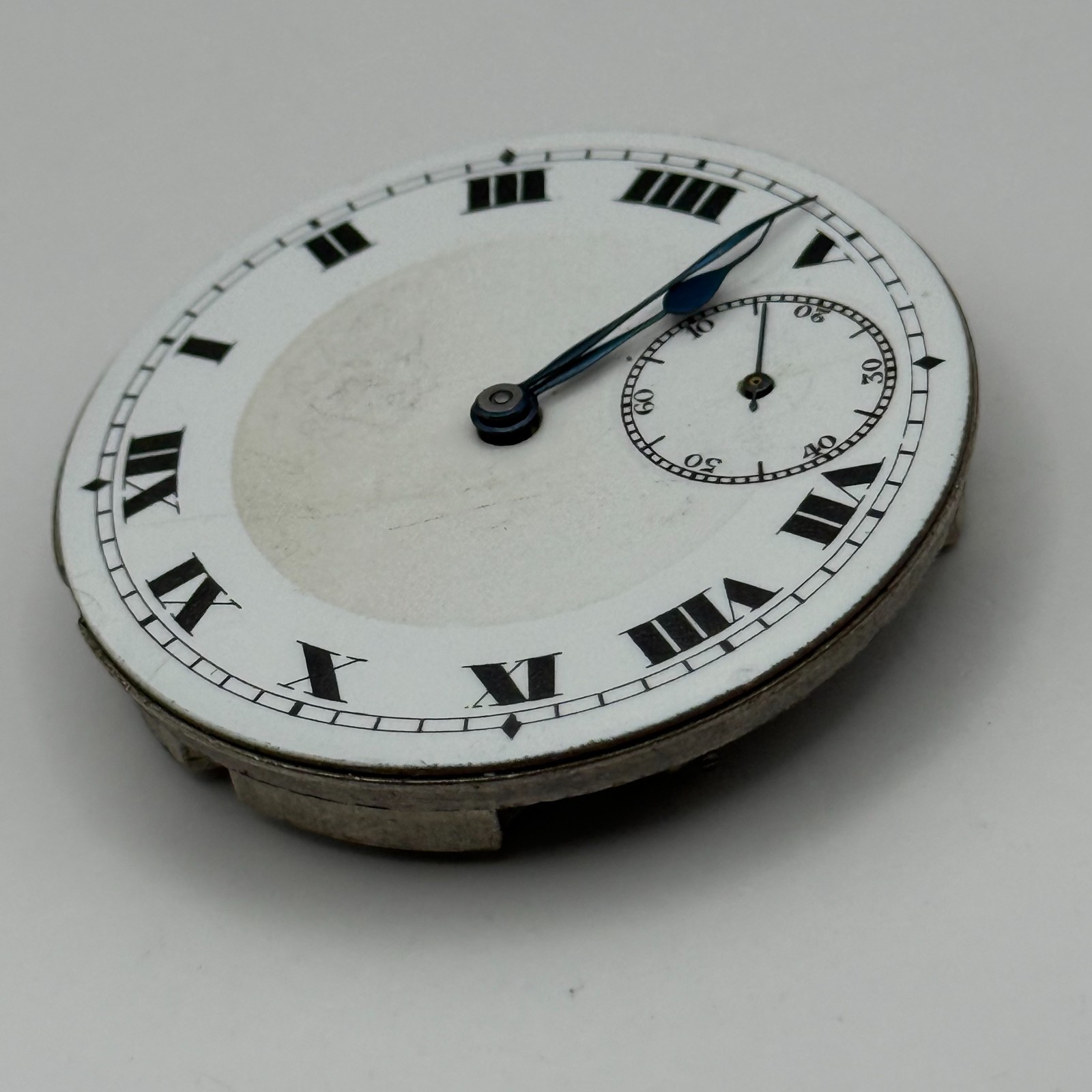 Fleurier Pocket Watch Movement Open Face Sub Seconds 7 Jewels 2 Adj Parts 41mm