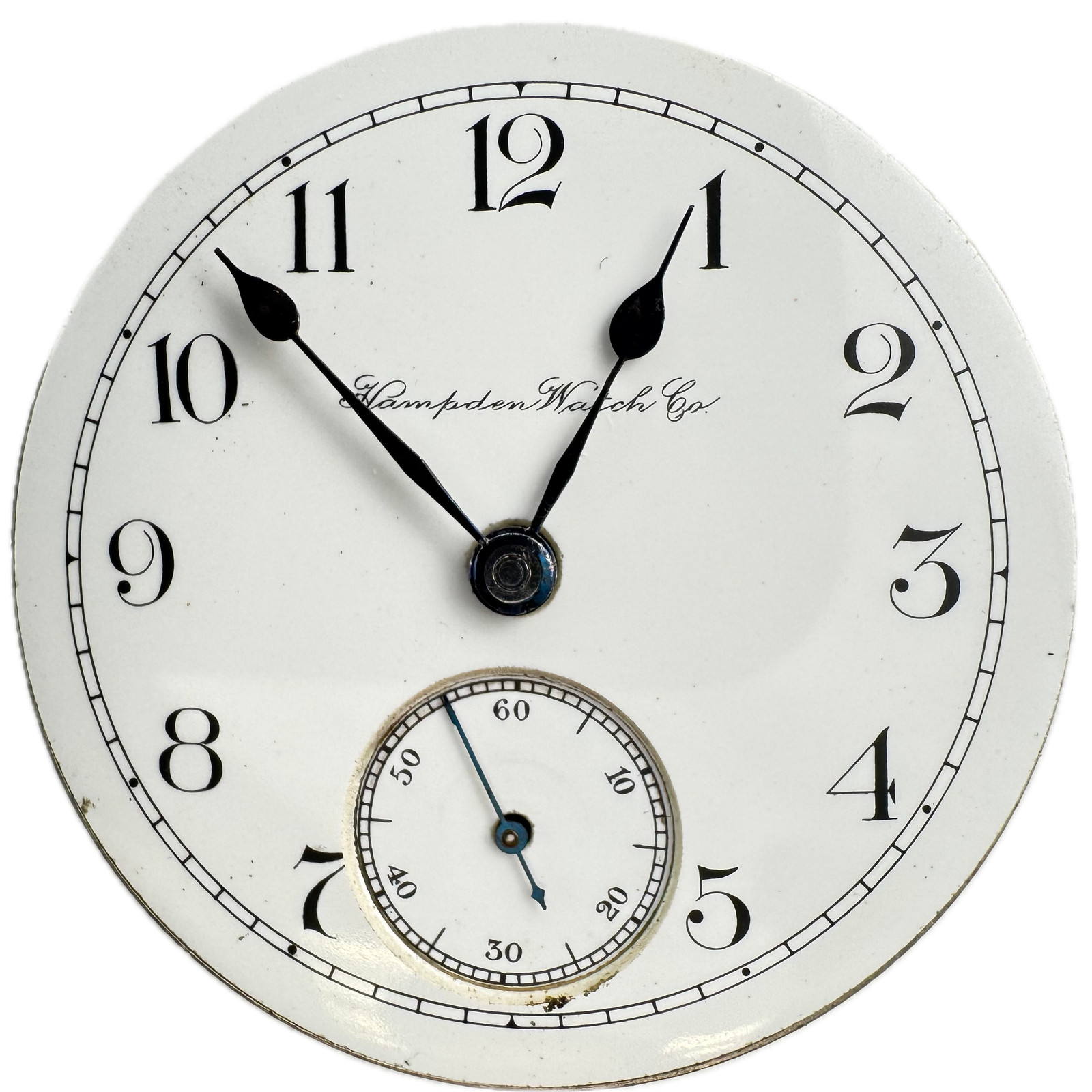 Antique 18s 1912 Hampden Arabic Dial Pocket Watch Movement Dueber Watch Co.