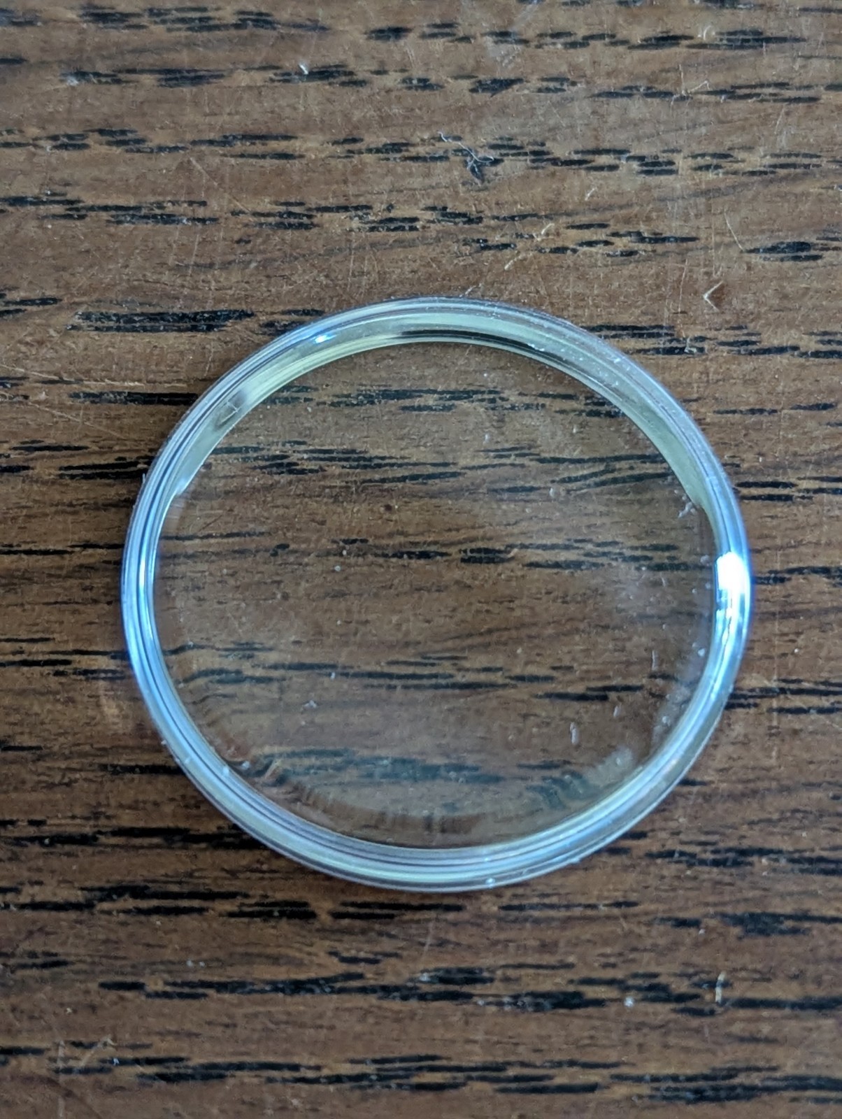 Omega 5082 Watch Crystal + Chrome Tension Ring, New Old Stock, Size 309 #S794