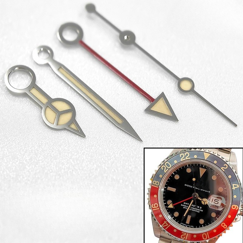 For 3185/3186 Movement For GMT Series Retro Style Green Luminous Watch Needle
