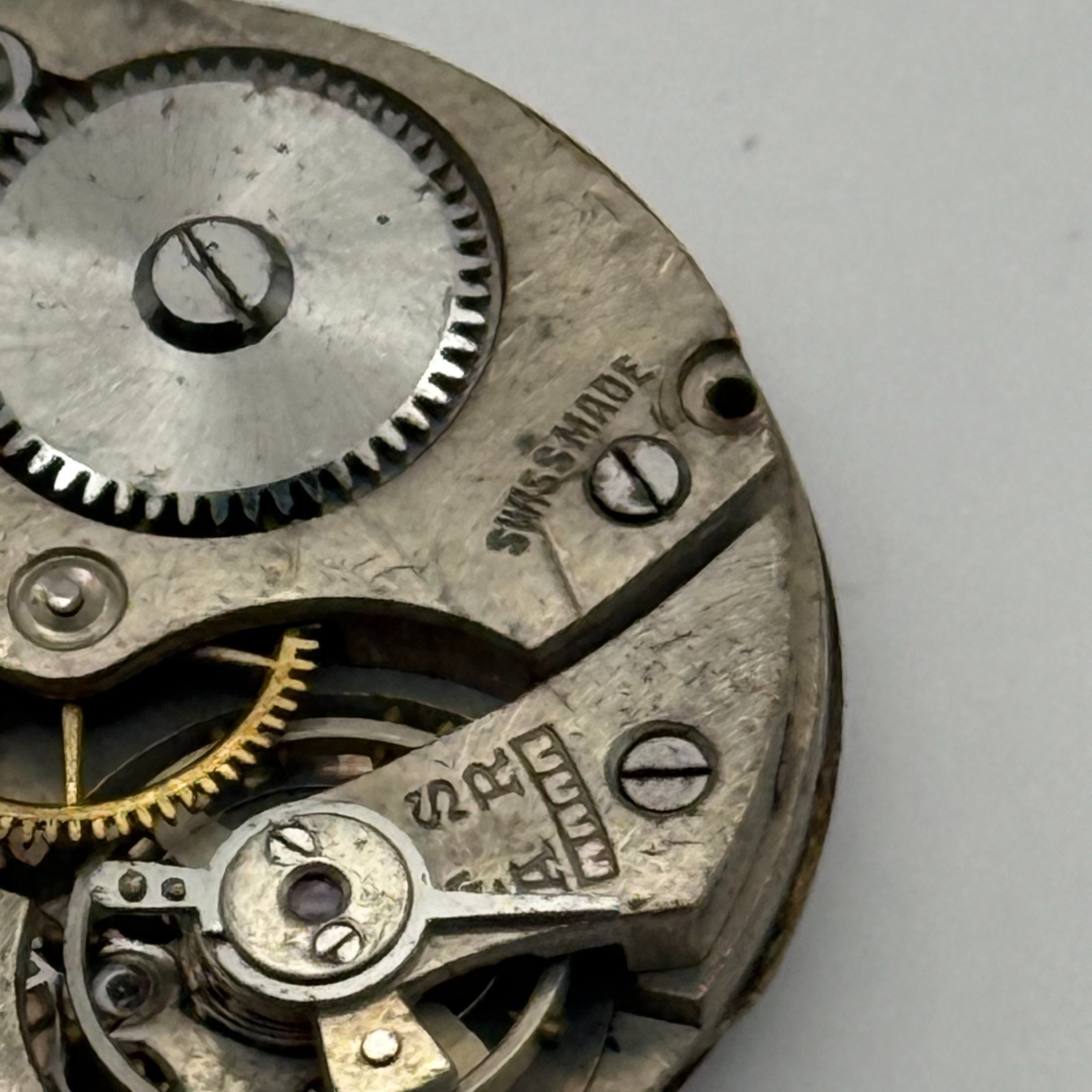 15 Jewels Trench Watch Movement Sub Seconds Swiss Manual Wind Vintage Parts 27mm