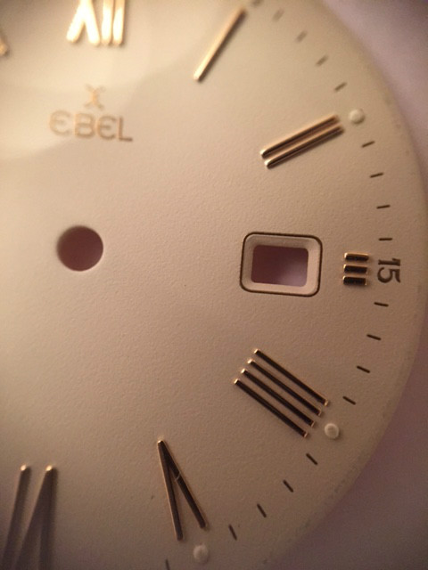 EBEL White Dial With Gold Roman Hour Markers 25.35mm Diameter and Matching Hands