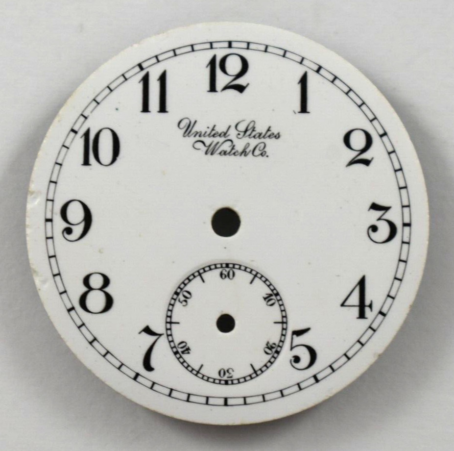 Vintage United States Watch Co 28.81mm Enamel Pocket Watch Dial lot.aw