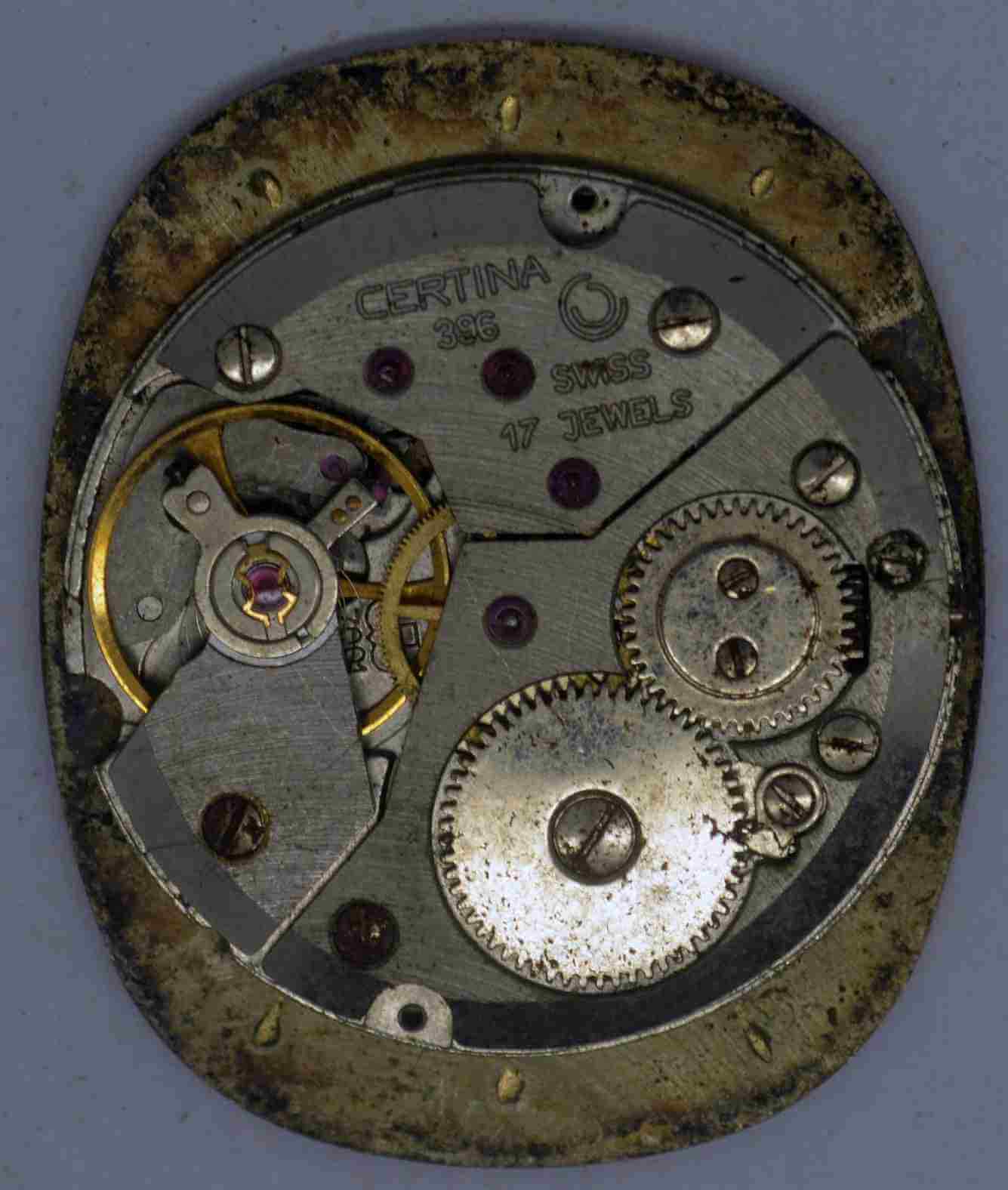 Vintage CERTINA Movement & Dial. Cal: 396 (7001). For Parts