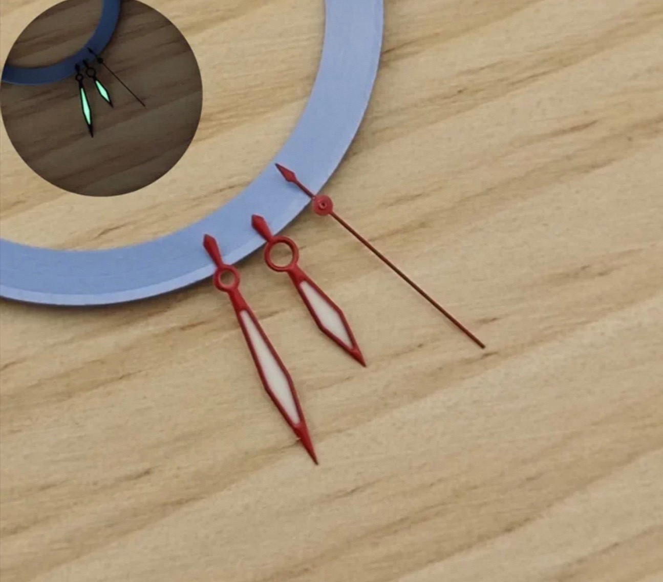 1 Set Luminous Watch Hand Set Red 13×12.5×8.5mm For NH35 NH36