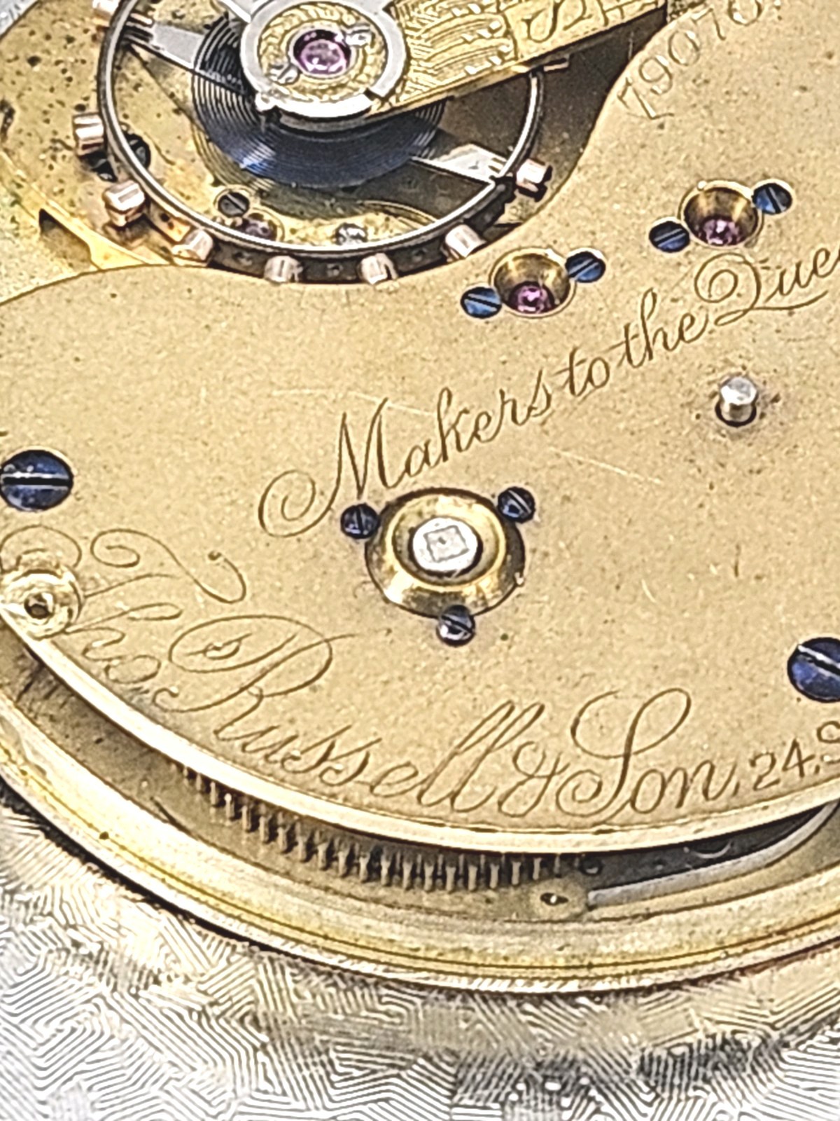 Antique Thomas Russell & Son English Lever Pocket Watch Movement Liverpool