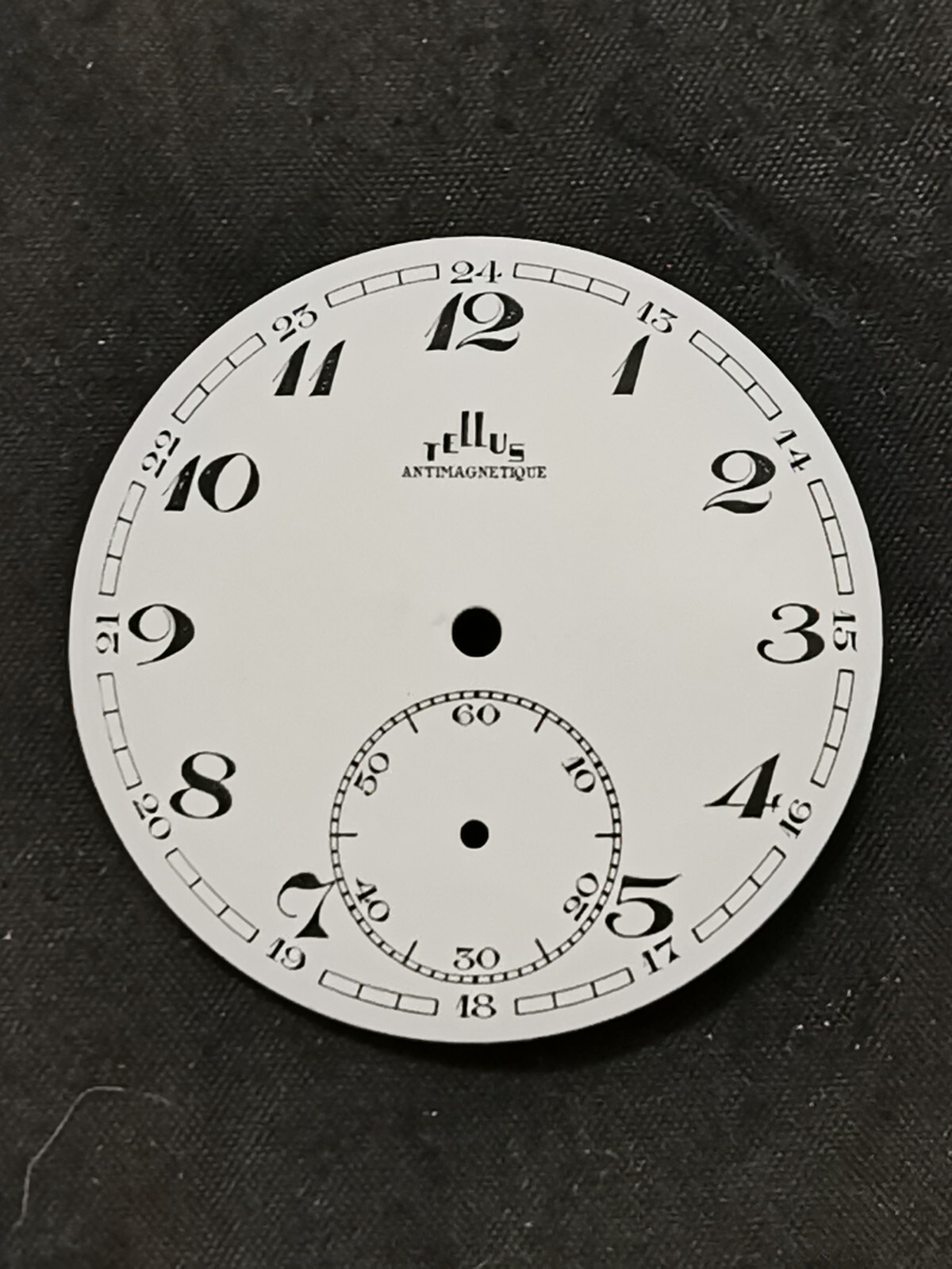 Enamel dial for Tellus antimagnetic watch, 44mm