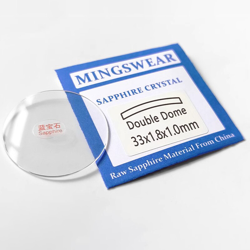 1.0mm/1.2mm/1.5mm Thick Double Dome Sapphire Watch Glass Round Crystal 18mm-44mm