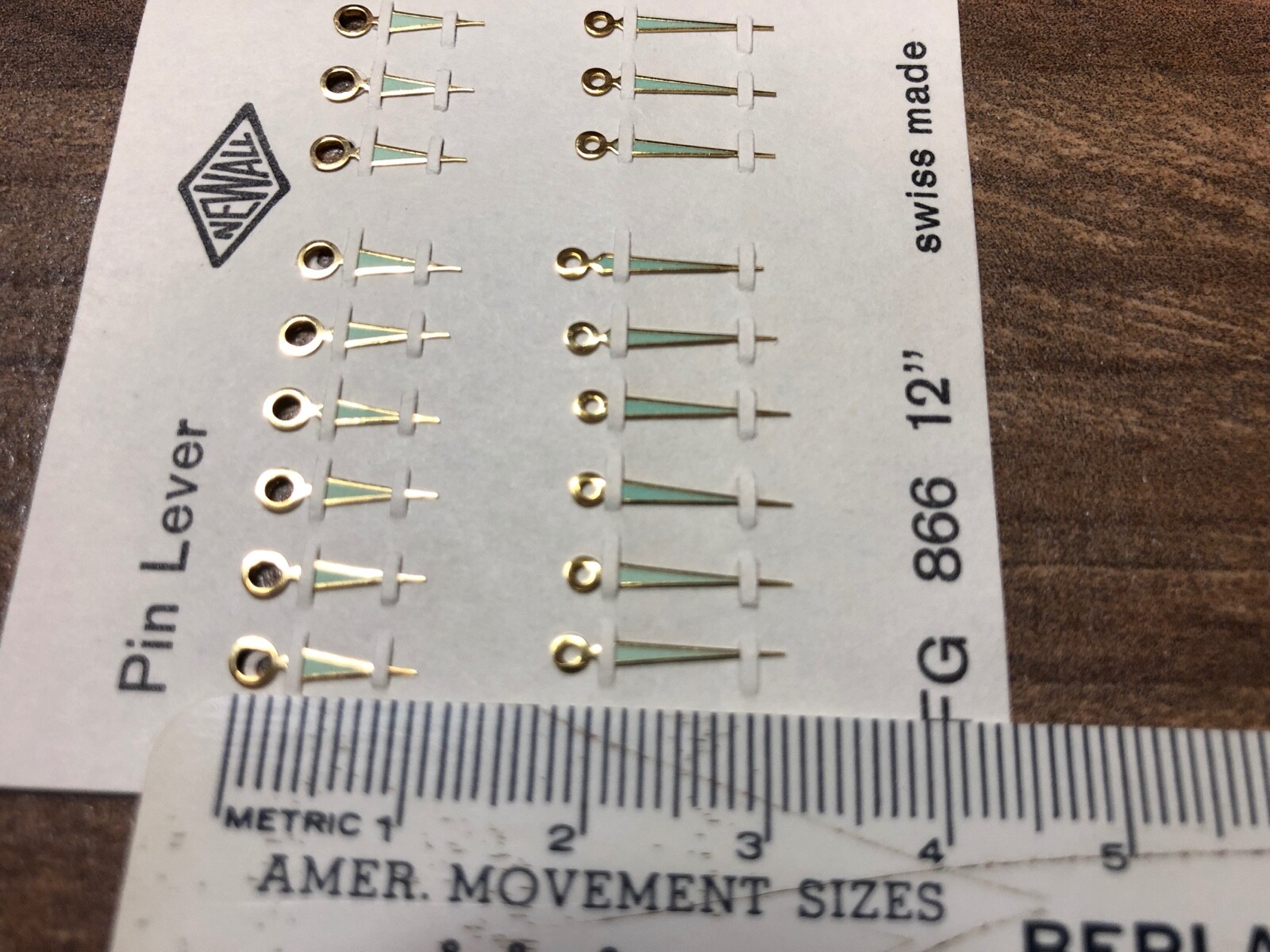 Vintage Pin Lever Watch Hands -1 PAIR – Luminous Glow BFG 866 Swiss – (866)