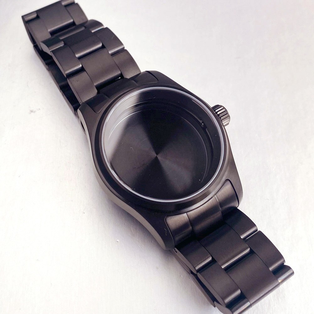 Sapphire 36/39mm Black PVD Pilot 20ATM Watch Case Fit NH35 ETA2824 Miyota 8215